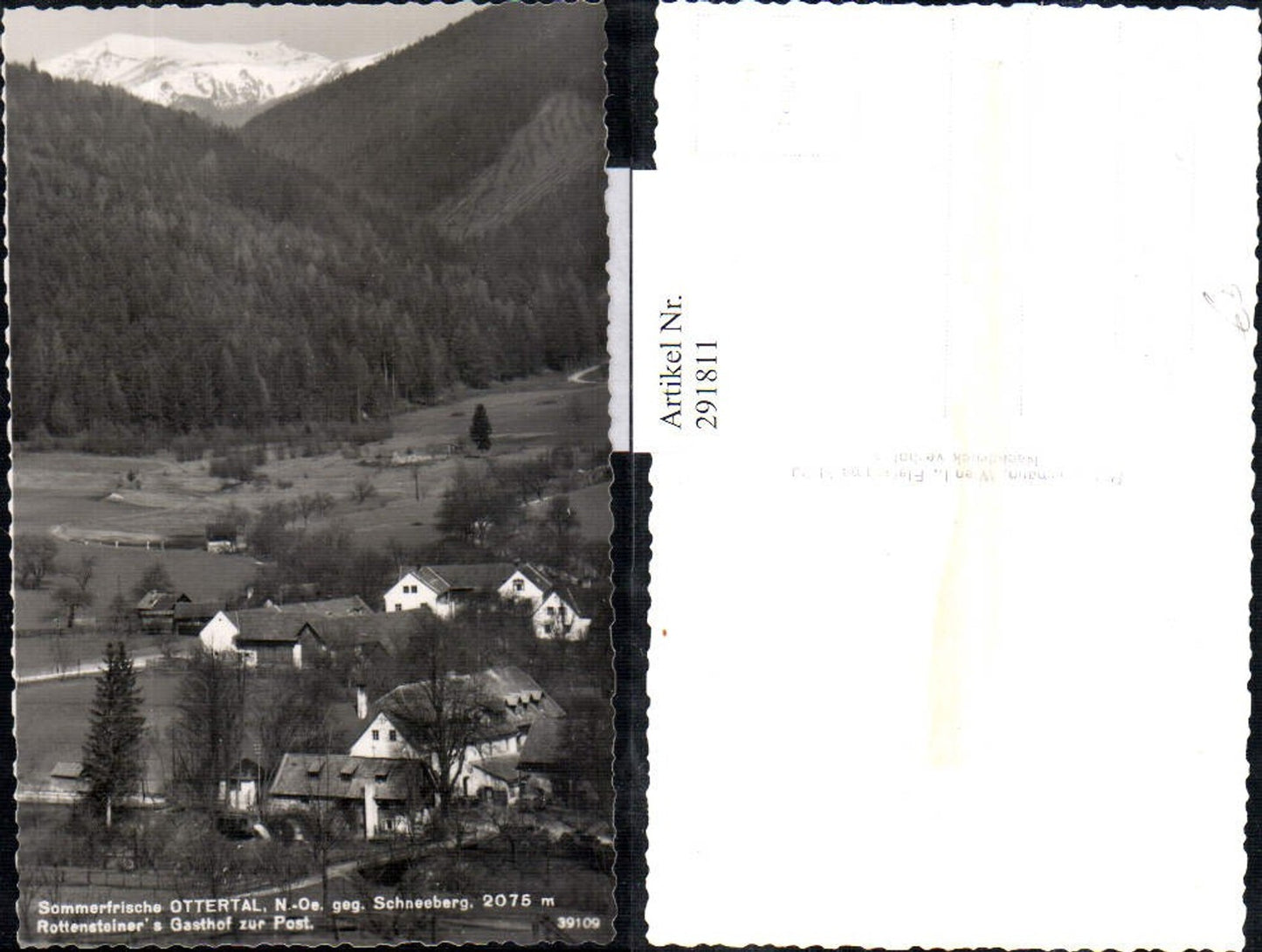 291811,Ottertal Otterthal Häuser Rottensteiners Gasthof zur Post geg. Schneeberg Bergkulisse