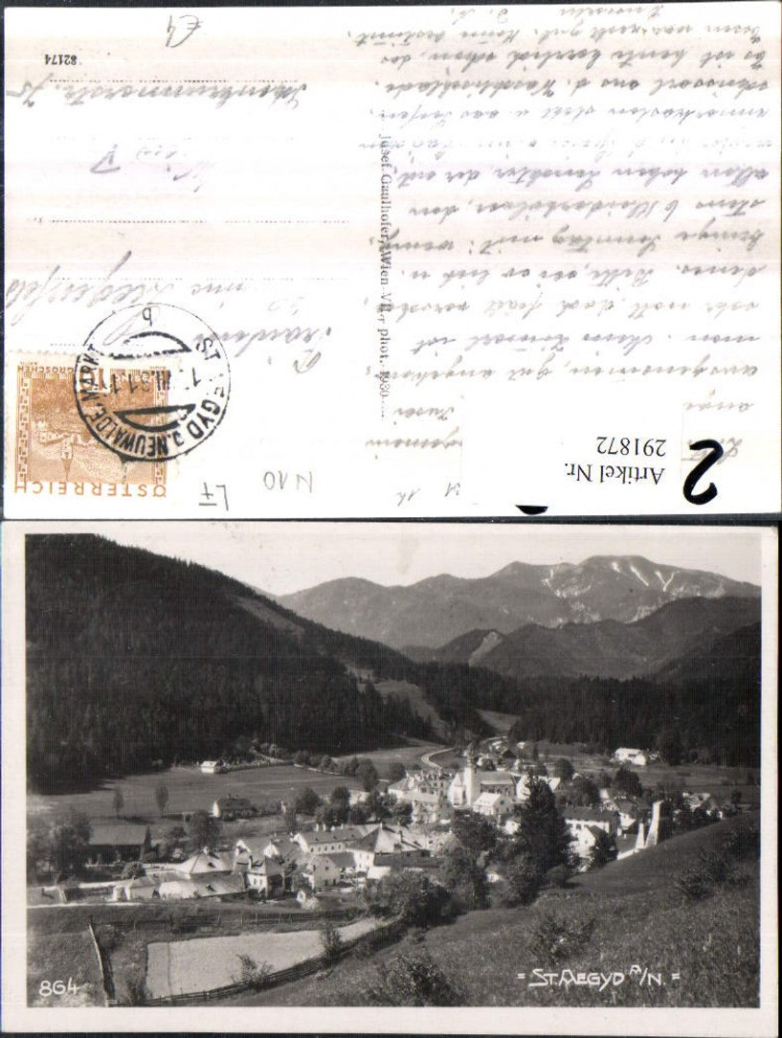 291872,St. Aegyd am Neuwalde Totale Bergkulisse