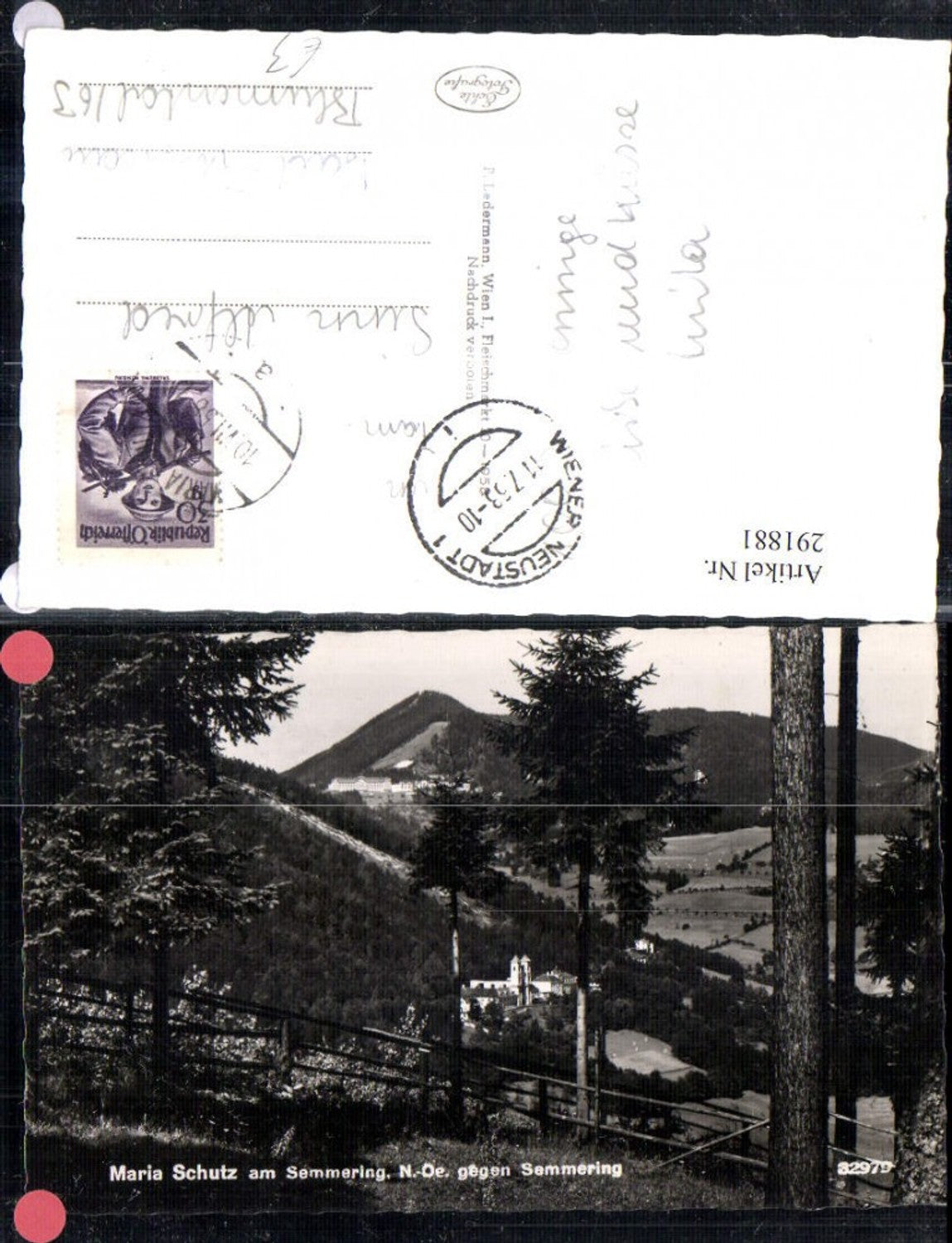291881,Maria Schutz am Semmering Totale geg. Semmering