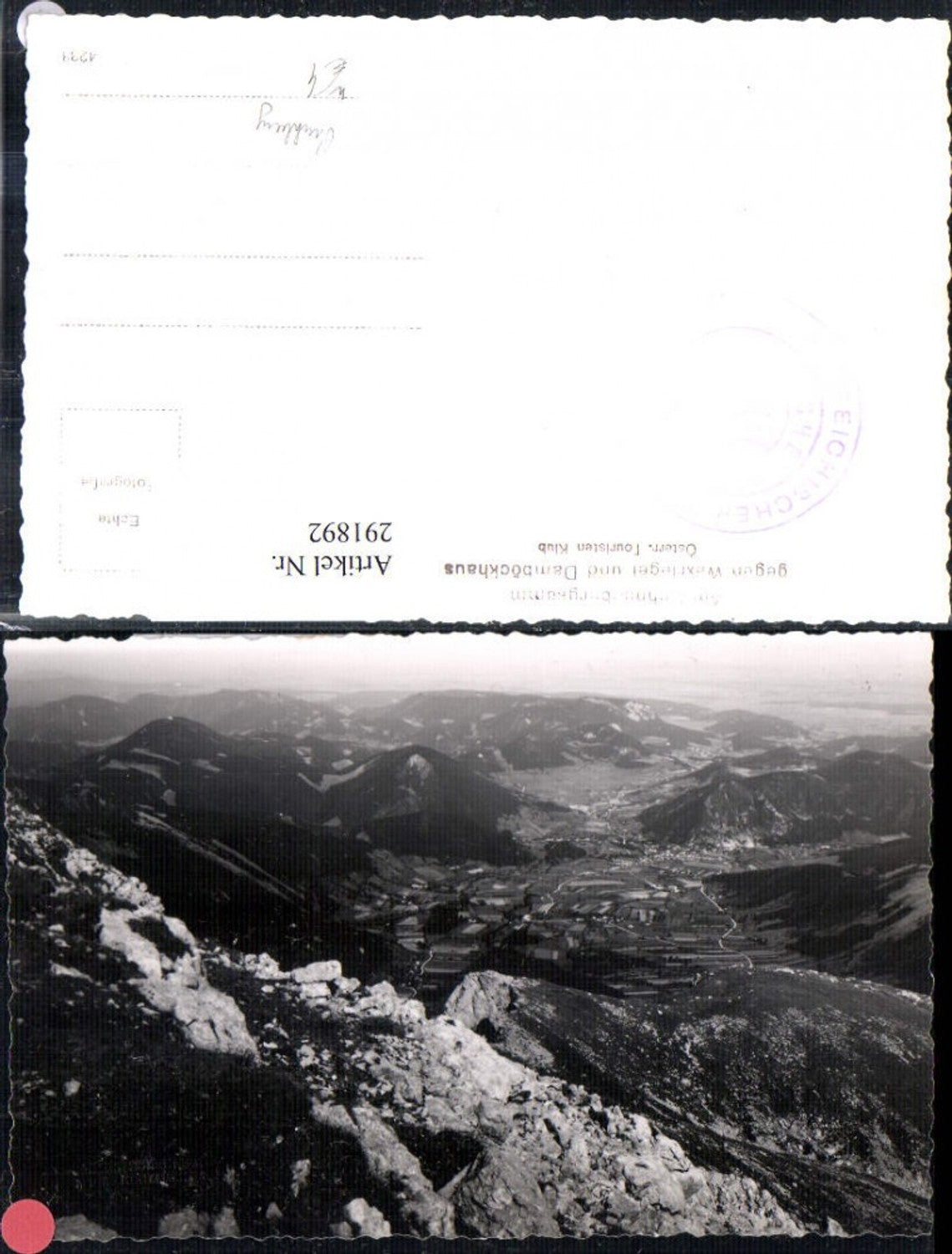 291892,Am Schneebergkamm geg. Waxriegel u. Damböckhaus b. Puchberg
