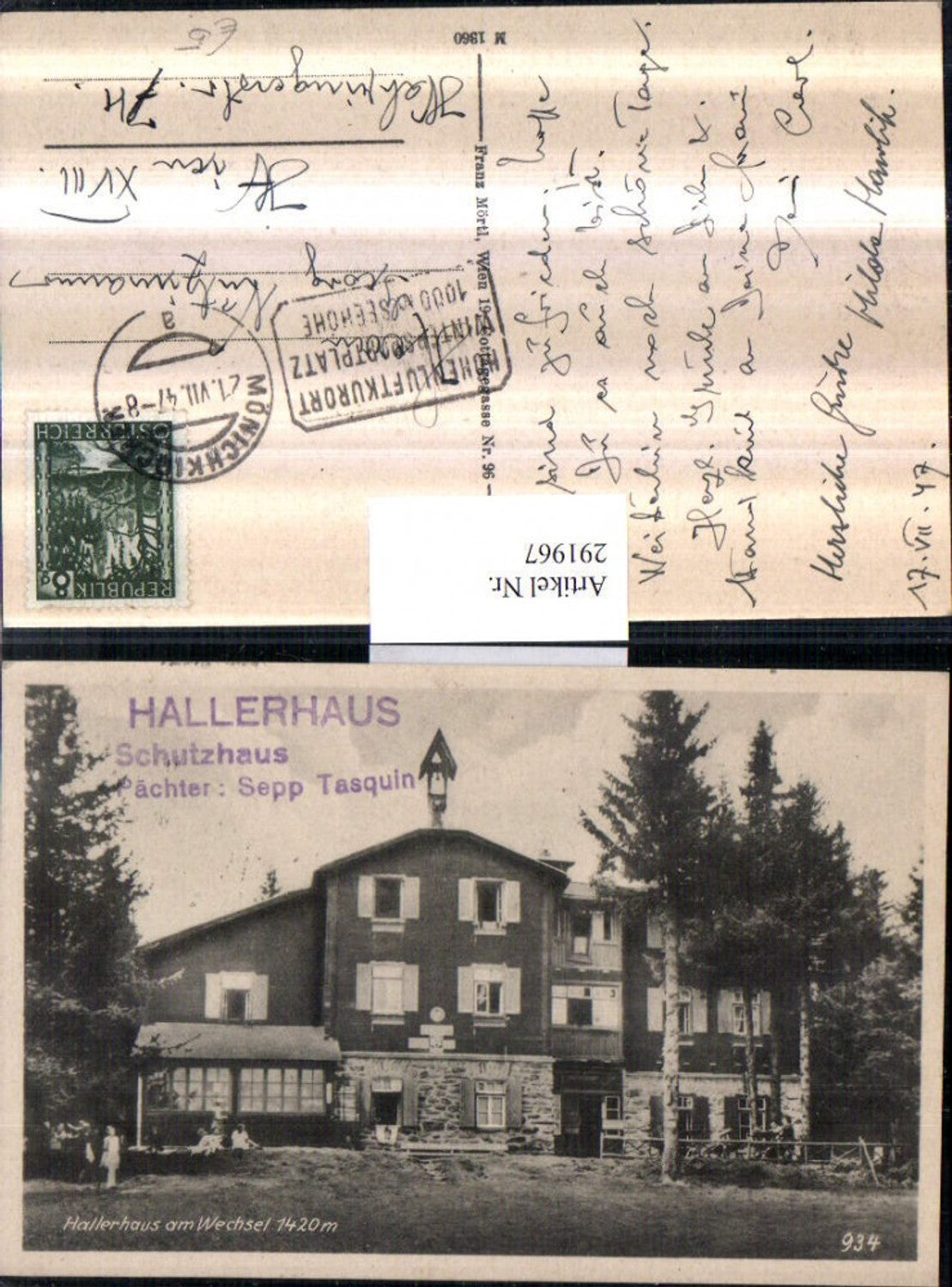291967,Hallerhaus am Wechsel b. Mönichkirchen