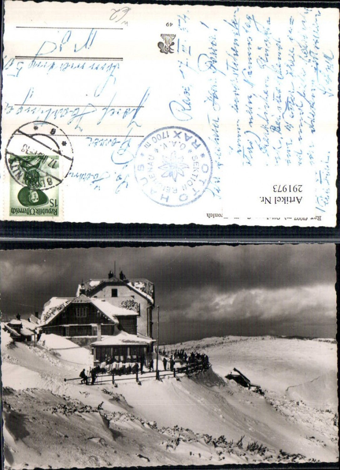 291973,Rax Ottohaus Berghütte b. Reichenau Winterbild