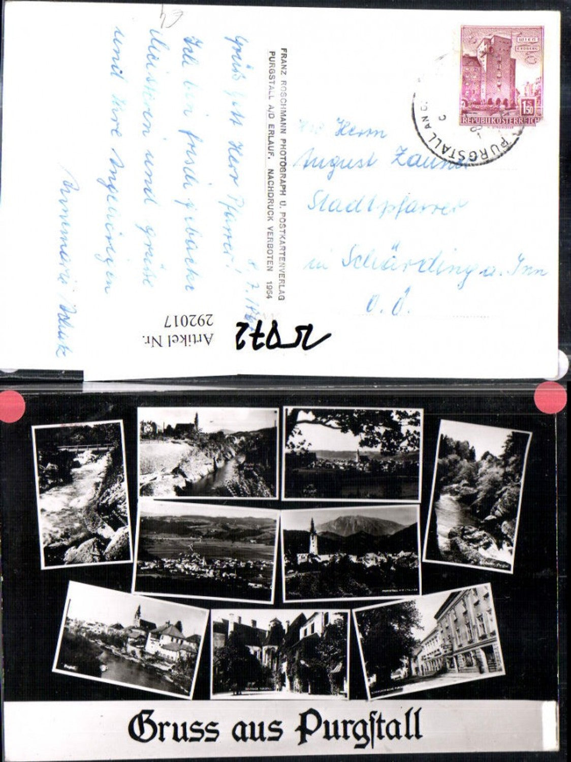 292017,Gruß aus Purgstall Totale Schlosshof Straßenansicht Partie Mehrbildkarte