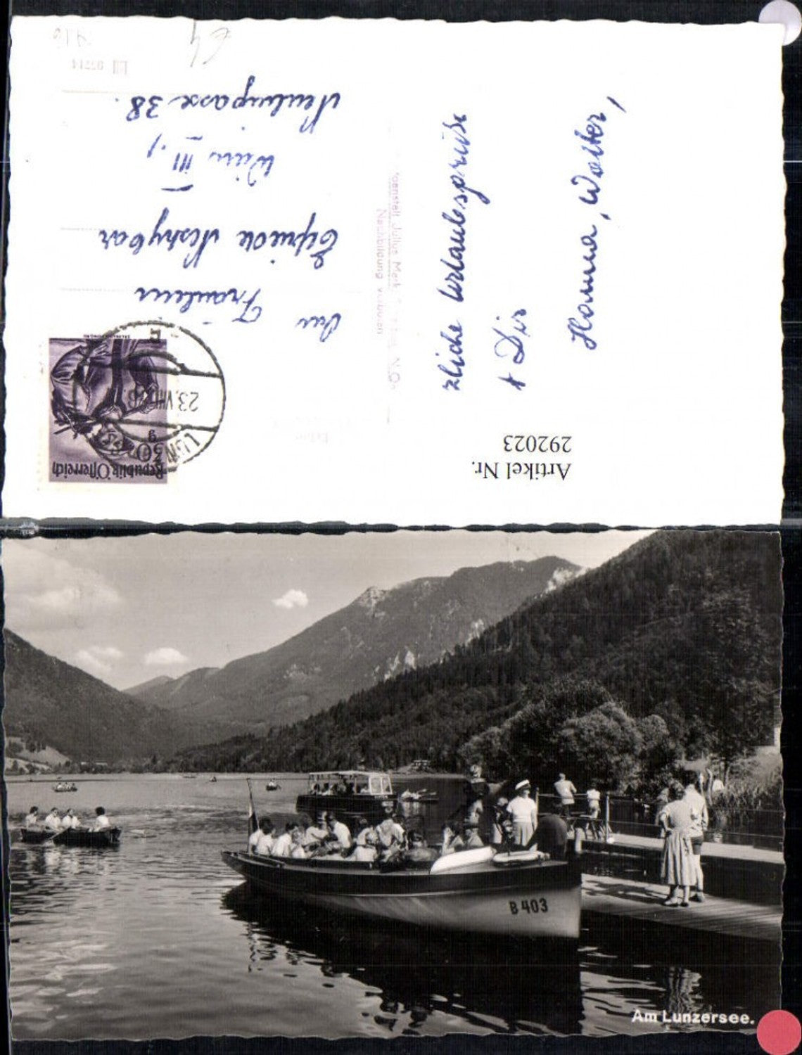 292023,Am Lunzersee See b. Lunz Motorboot Boot Ruderboot