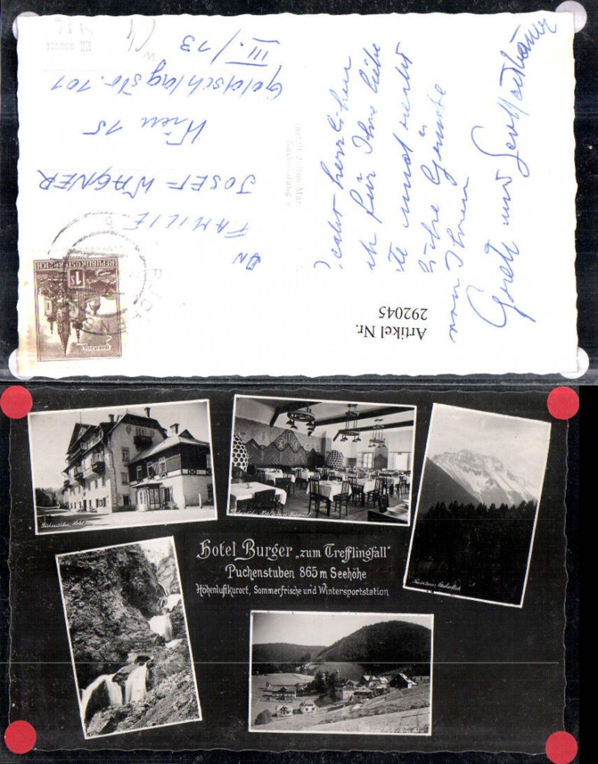 292045,Puchenstuben Totale Hotel Burger zum Trefflingfall Wasserfall Mehrbildkarte