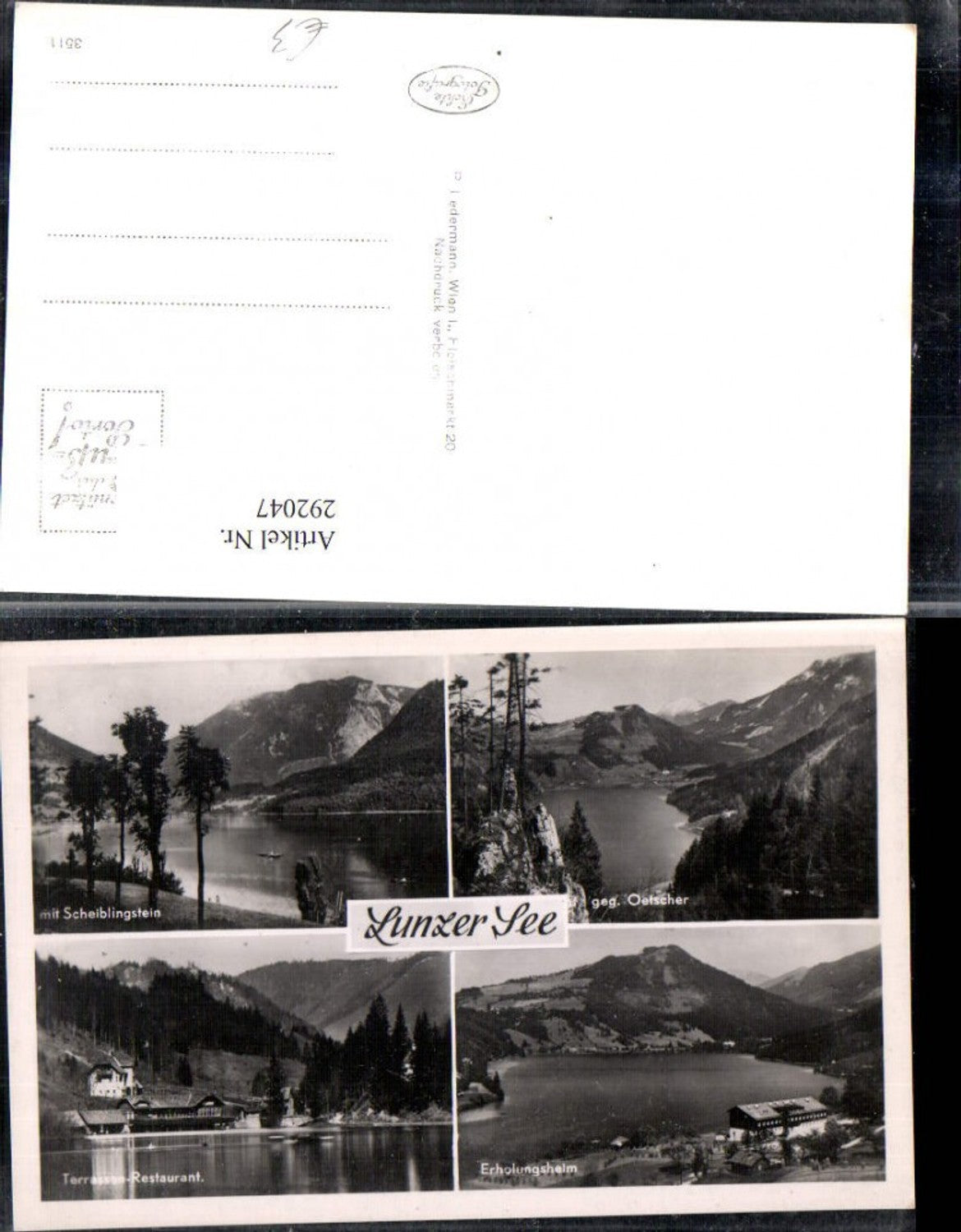 292047,Lunzersee See b. Lunz Erholungsheim Restaurant Bergkulisse Mehrbildkarte