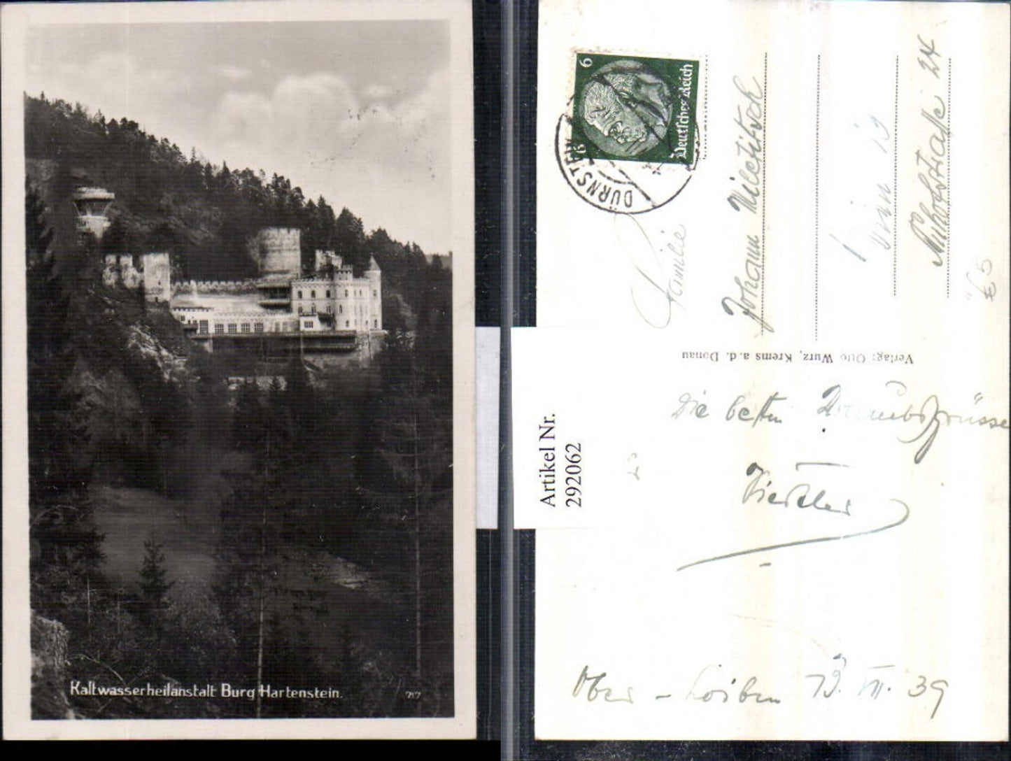 292062,Kaltwasserheilanstalt Burg Hartenstein b. Weinzierl am Walde