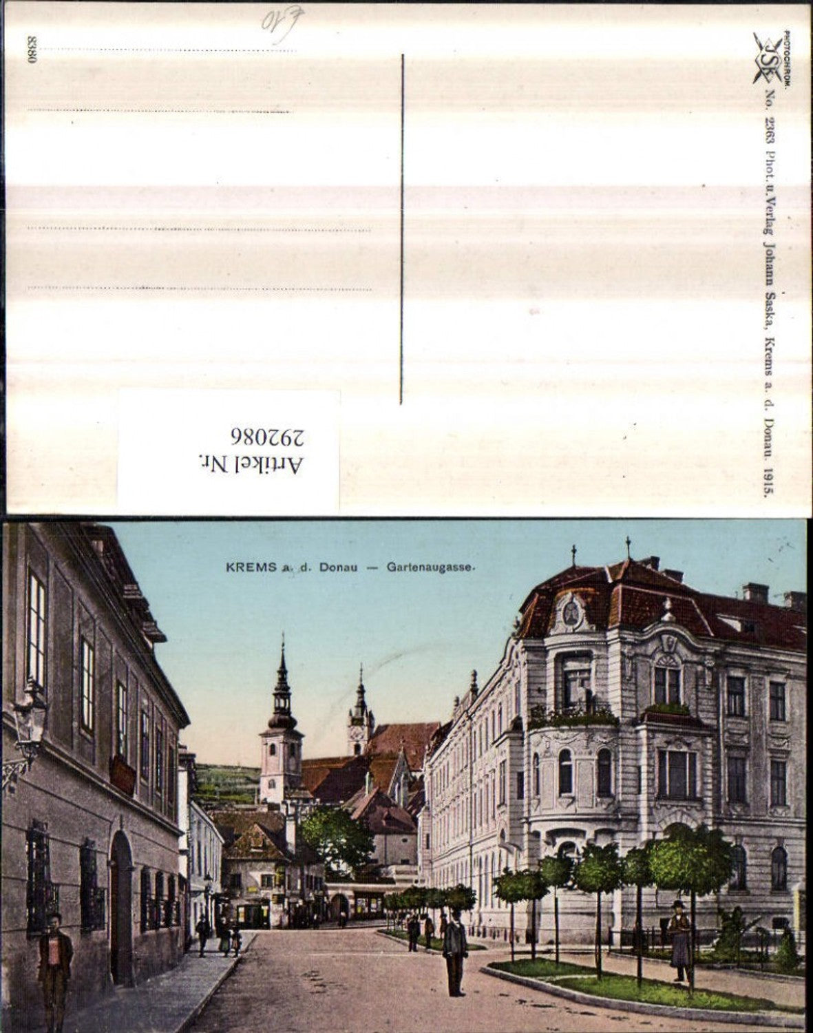 292086,Krems an d. Donau Gartenaugasse Straßenansicht Kirchen