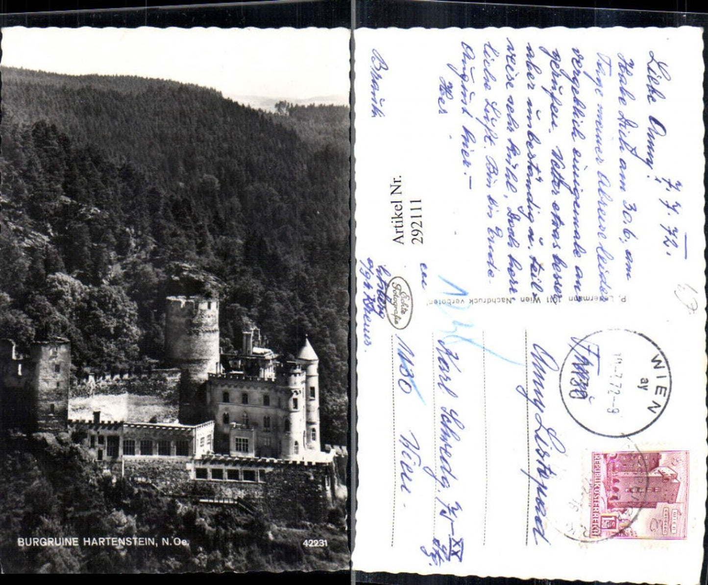 292111,Burgruine Burg Hartenstein b. Weinzierl am Walde
