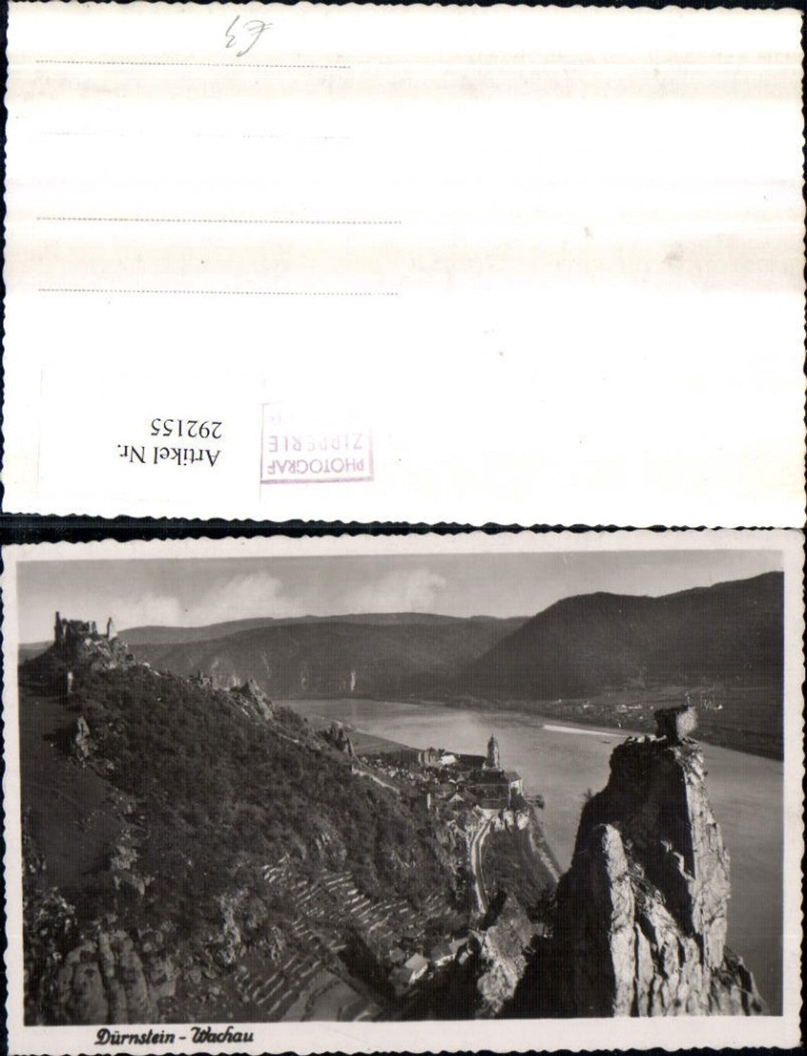 292155,Dürnstein in d. Wachau Totale m. Ruine Felsen