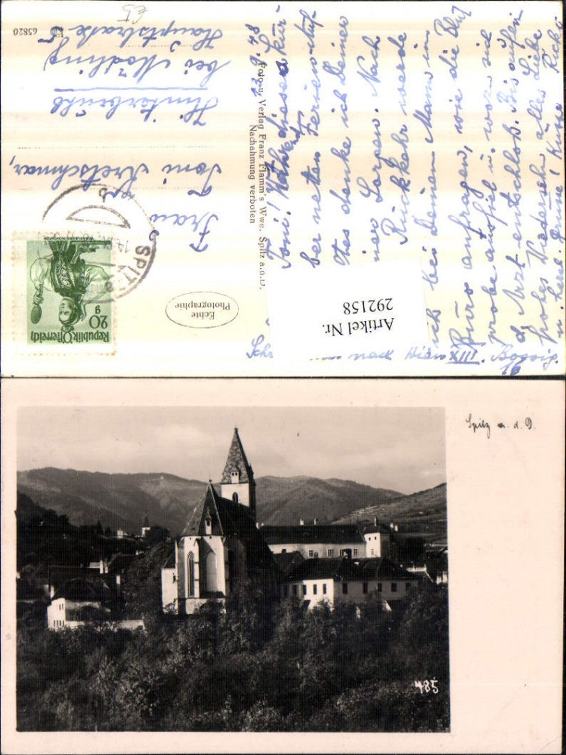 292158,Spitz an d. Donau Teilansicht Kirche