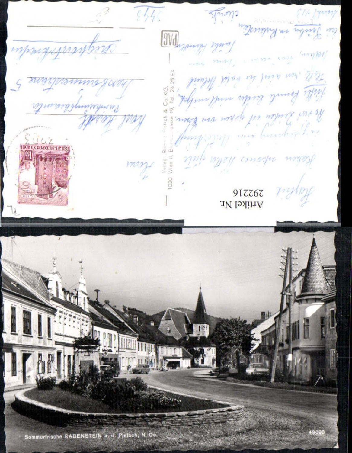 292216,Rabenstein an d. Pielach Straßenansicht Denkmal Kirche