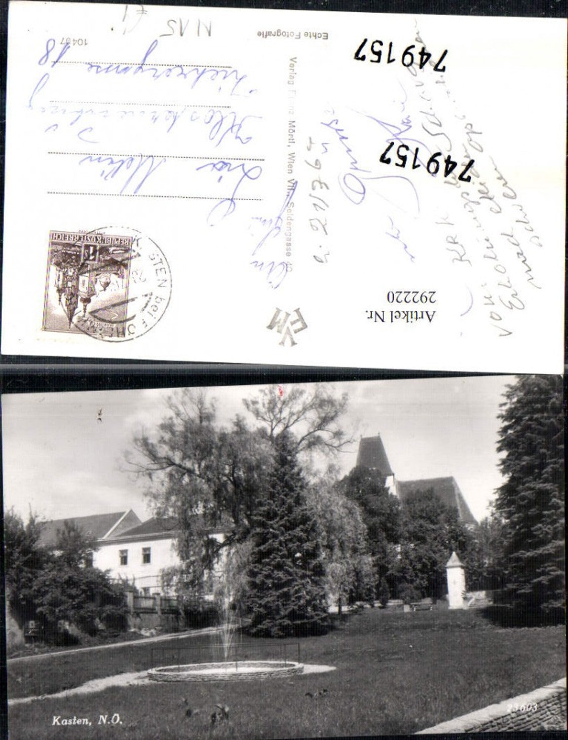 292220,Kasten Motiv Springbrunnen Kirche