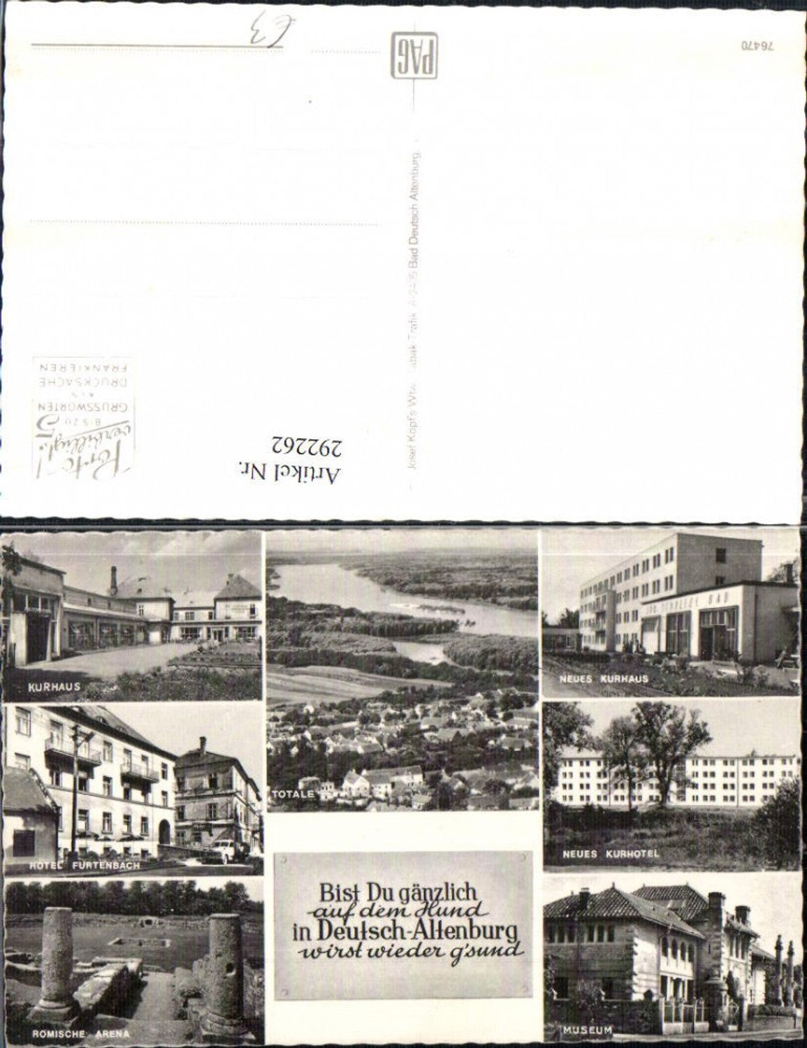 292262,Deutsch-Altenburg Totale Kurhaus Kurhotel Museum Römische Arena Mehrbildkarte