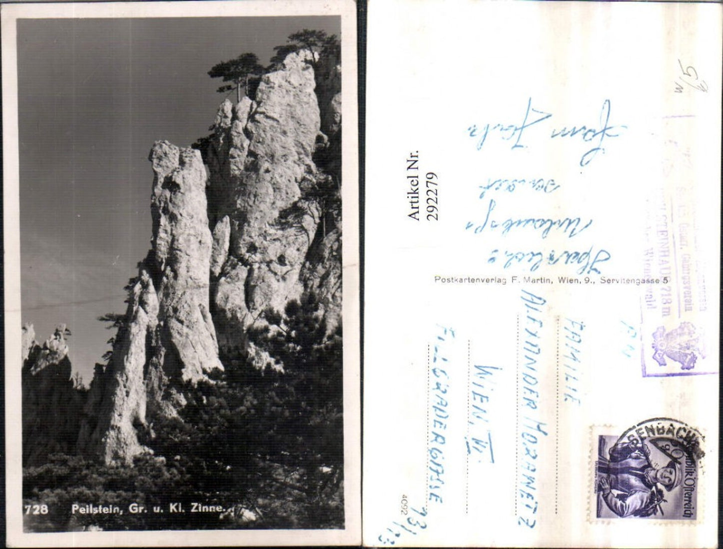 292279,Peilstein Große u. Kleine Zinne Felsen b. Altenmarkt an d. Triesting