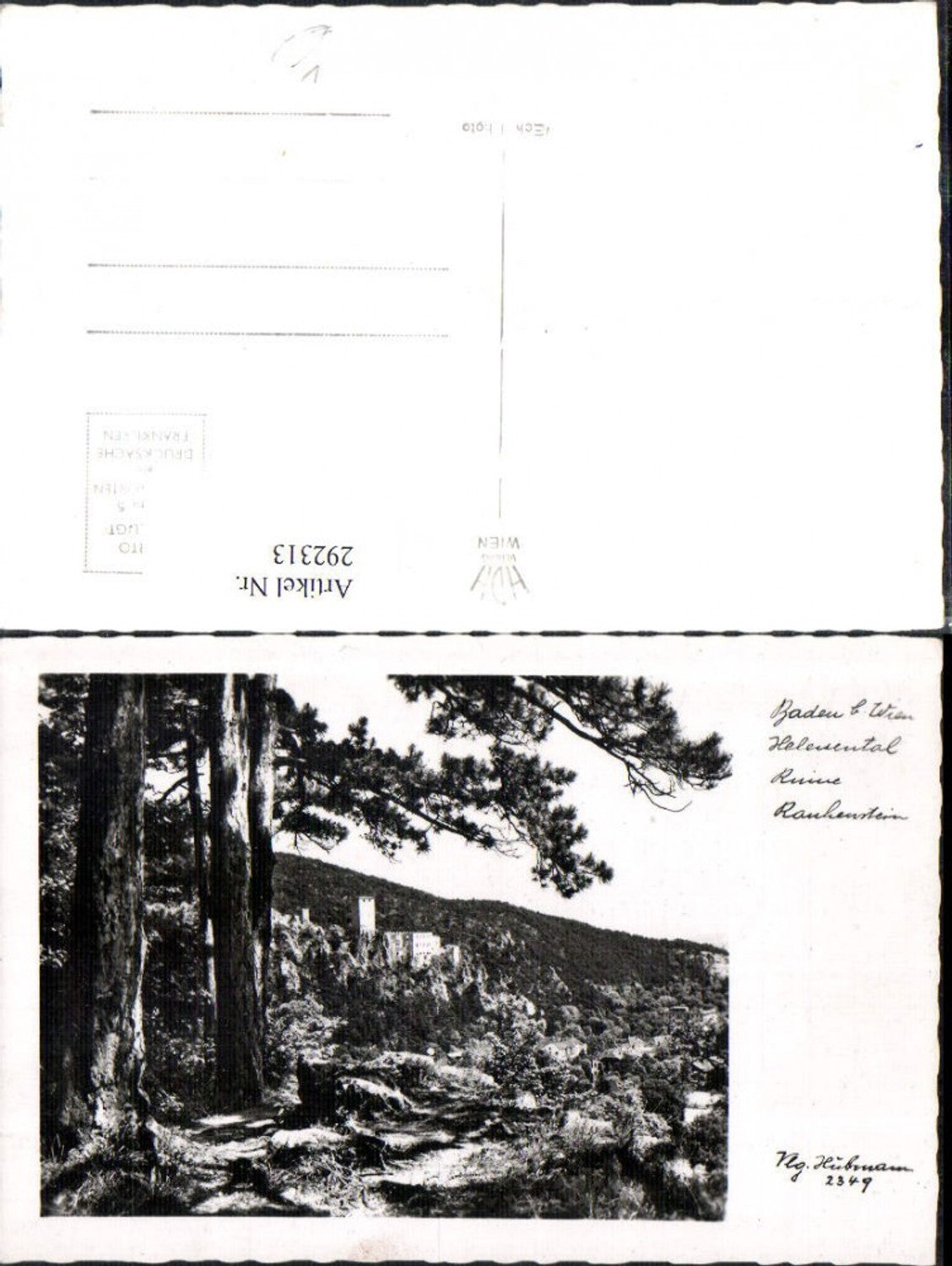 292313,Baden b. Wien Helenental Ruine Rauhenstein pub Foto Hubmann 2349