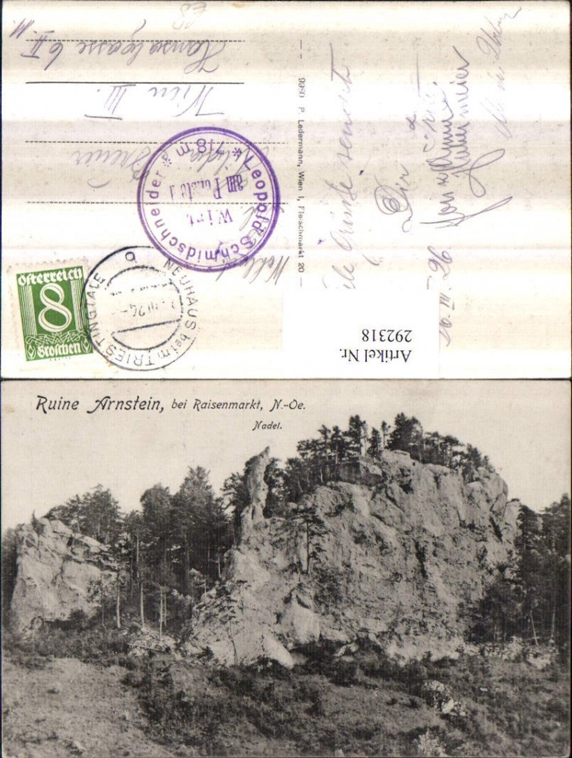 292318,Ruine Arnstein Nadel Felsen b. Raisenmarkt Alland