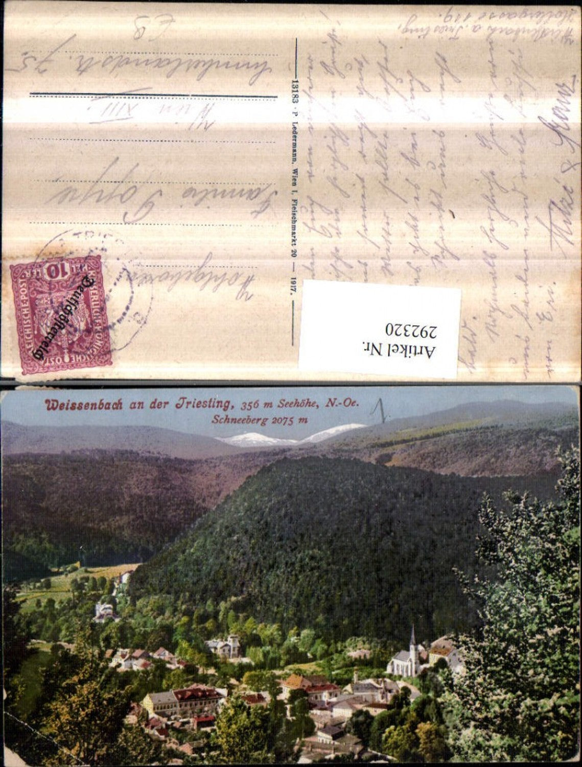 292320,Weissenbach an d. Triesting Totale m. Schneeberg
