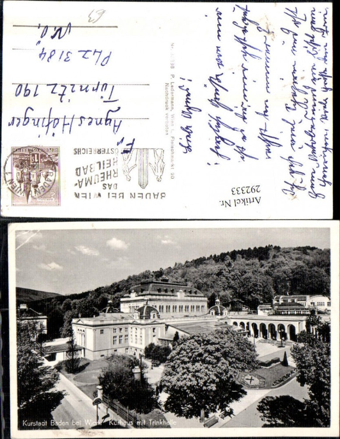 292333,Baden b. Wien Kurhaus m. Trinkhalle