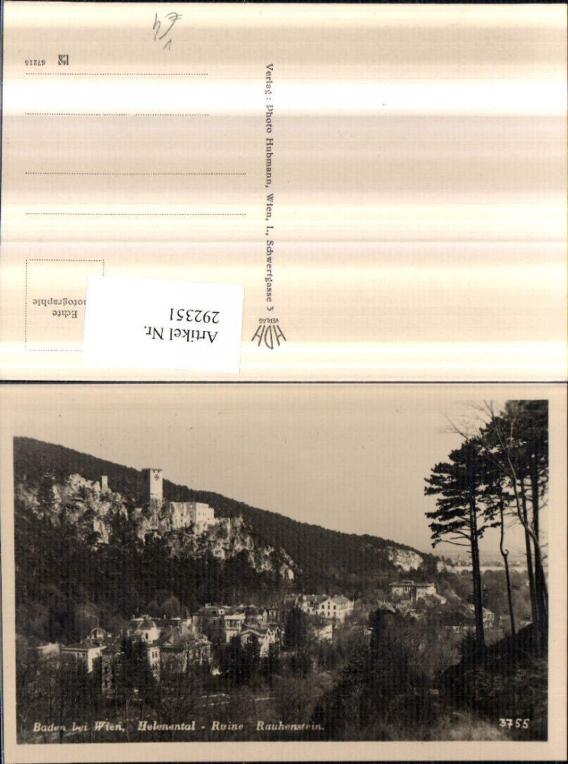 292351,Baden b. Wien Helenental Ruine Rauhenstein pub Foto Hubmann 3755