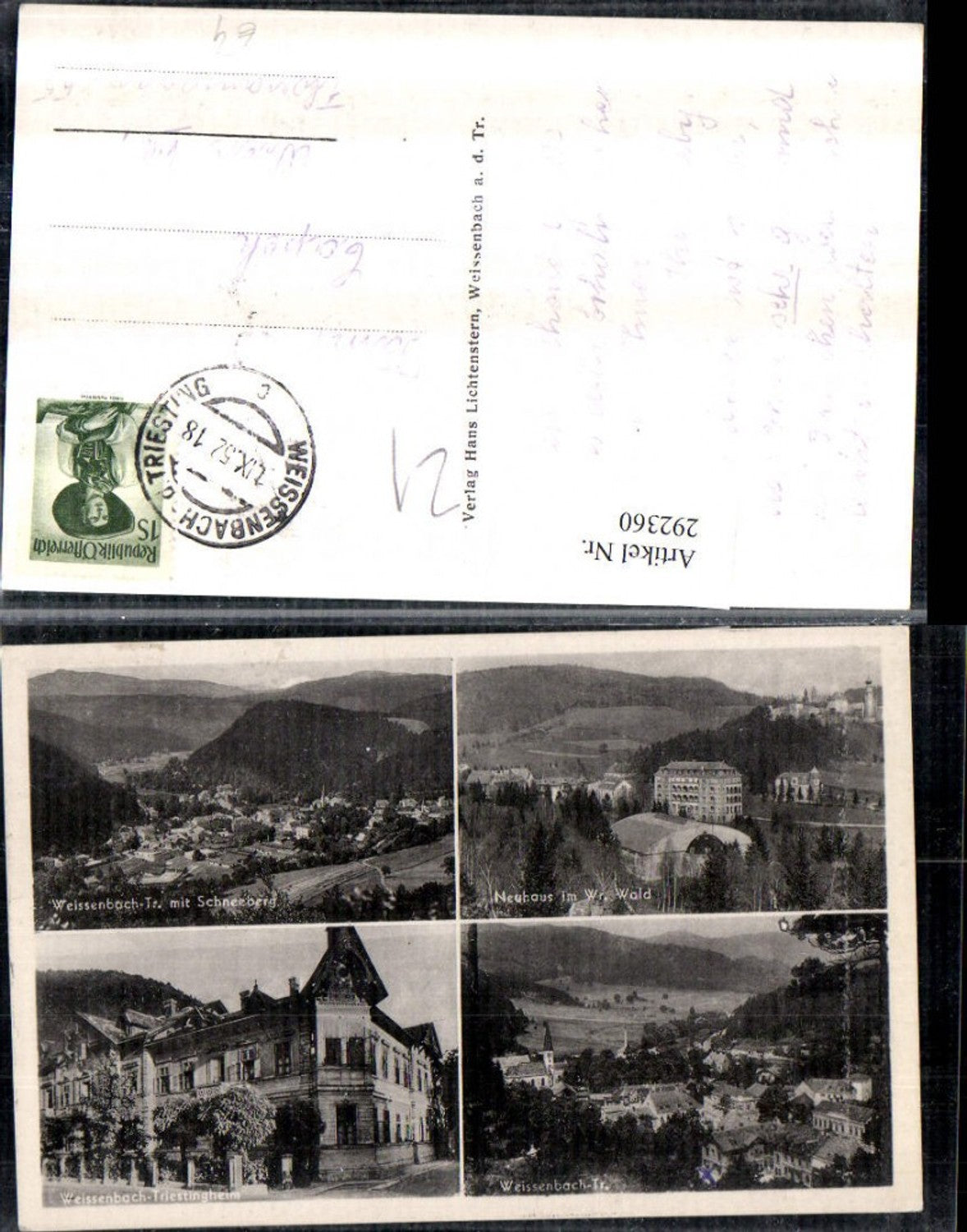 292360,Weissenbach an d. Triesting Totale Triestingheim Neuhaus Mehrbildkarte