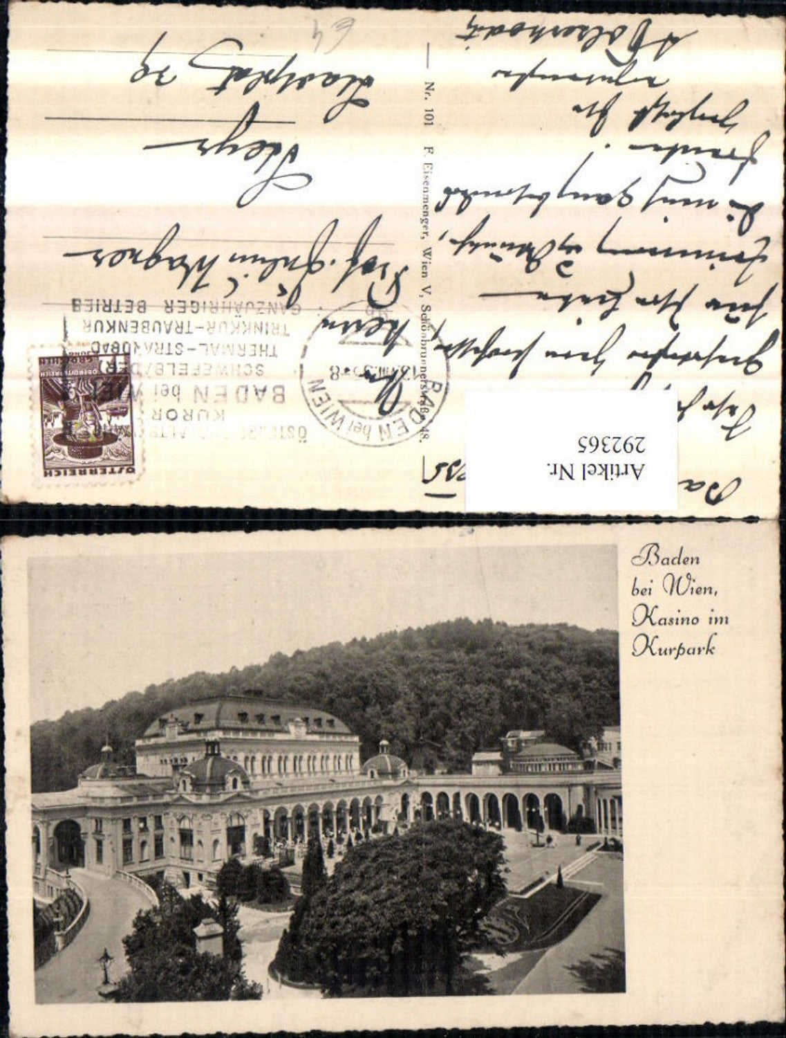 292365,Baden b. Wien Kasino im Kurpark