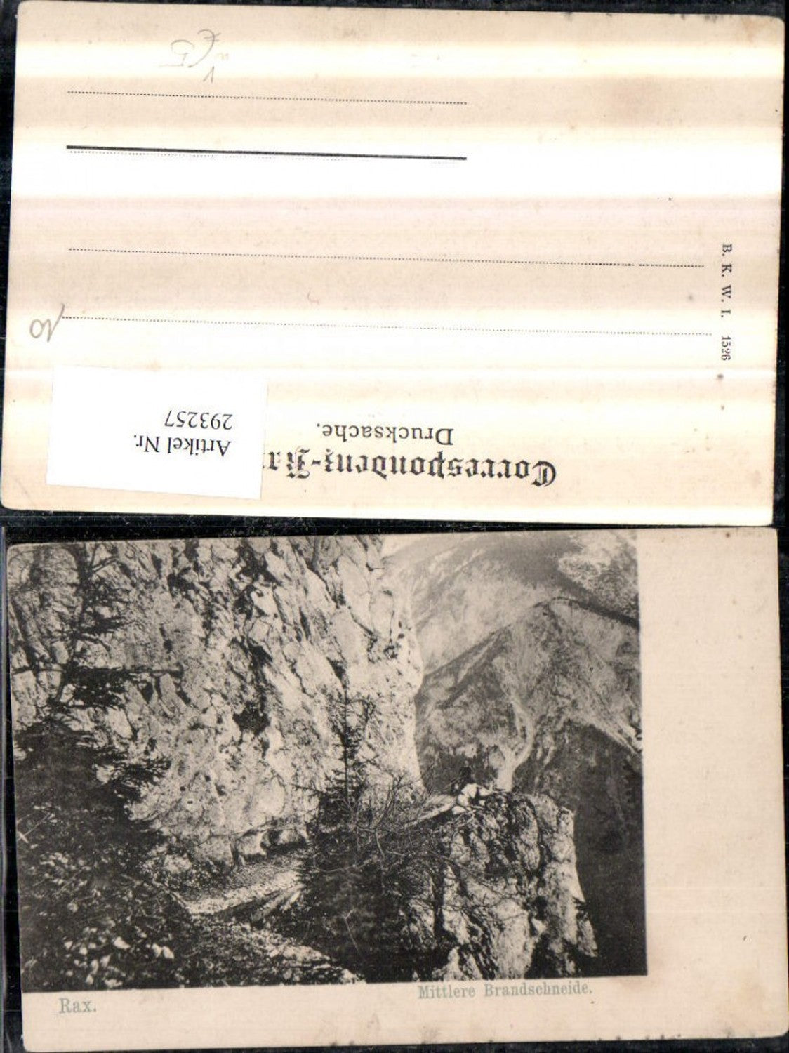 293257,Rax Mittlere Brandschneide Motiv b. Reichenau pub Brüder Kohn B.K.W.I. 1526