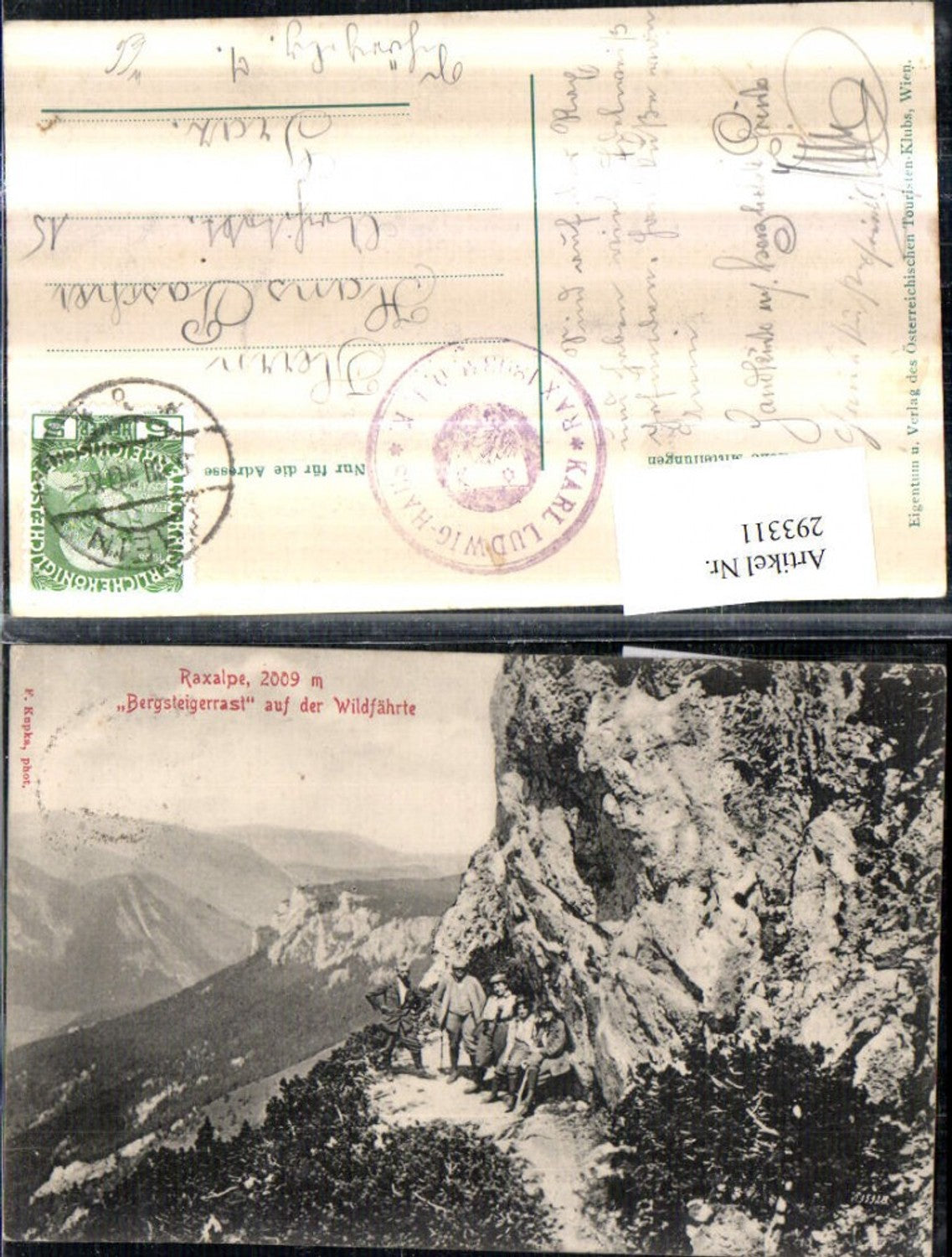 293311,Raxalpe Bergsteigerrast auf d. Wildfährte Bergkulisse b. Reichenau