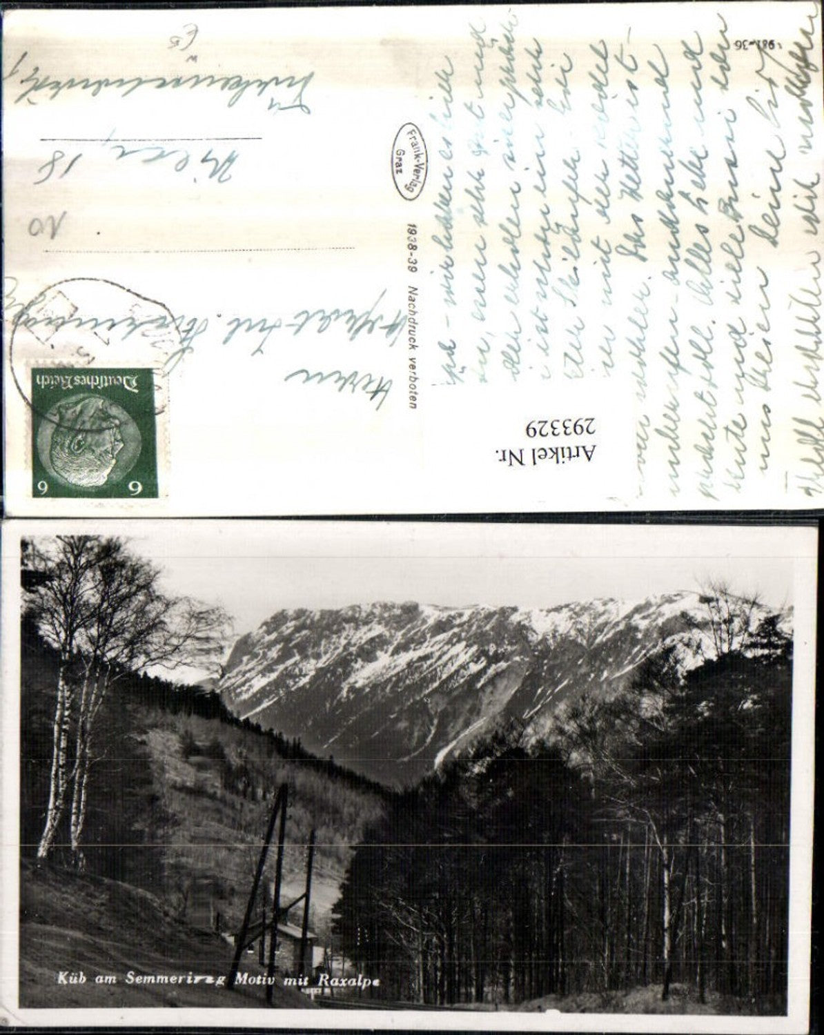 293329,Küb am Semmering Motiv m. Raxalpe Bergkulisse