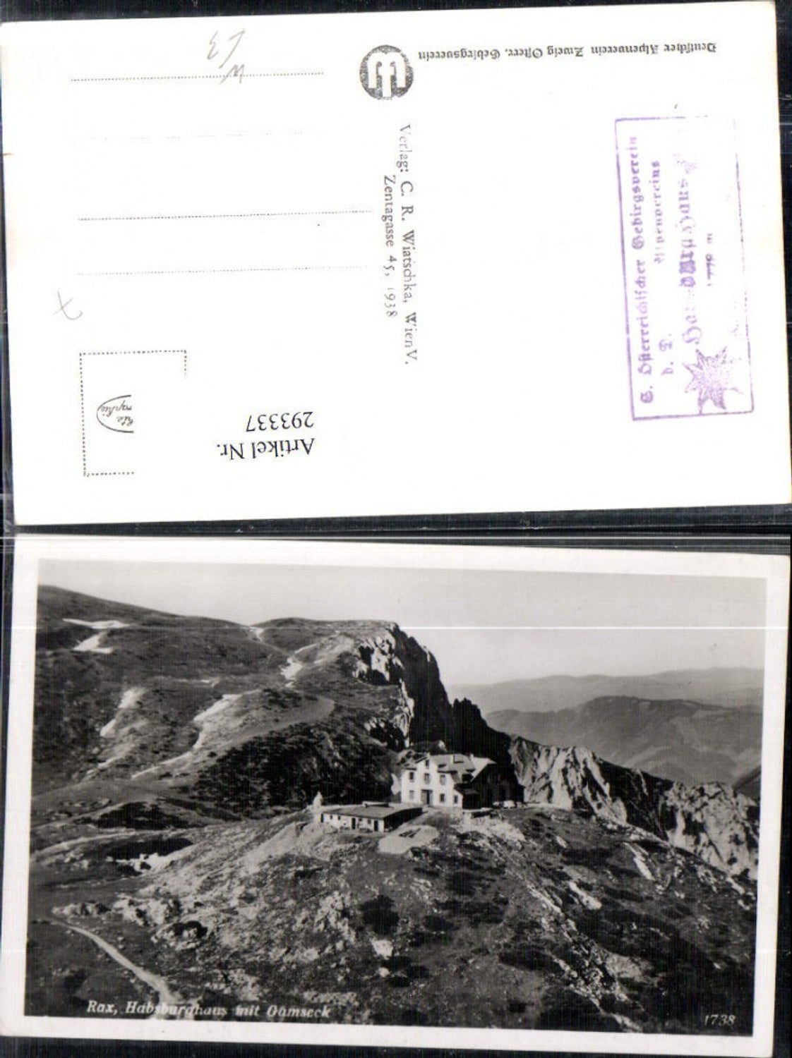 293337,Rax Habsburghaus Berghütte m. Gamseck Bergkulisse b. Naßwald Schwarzau