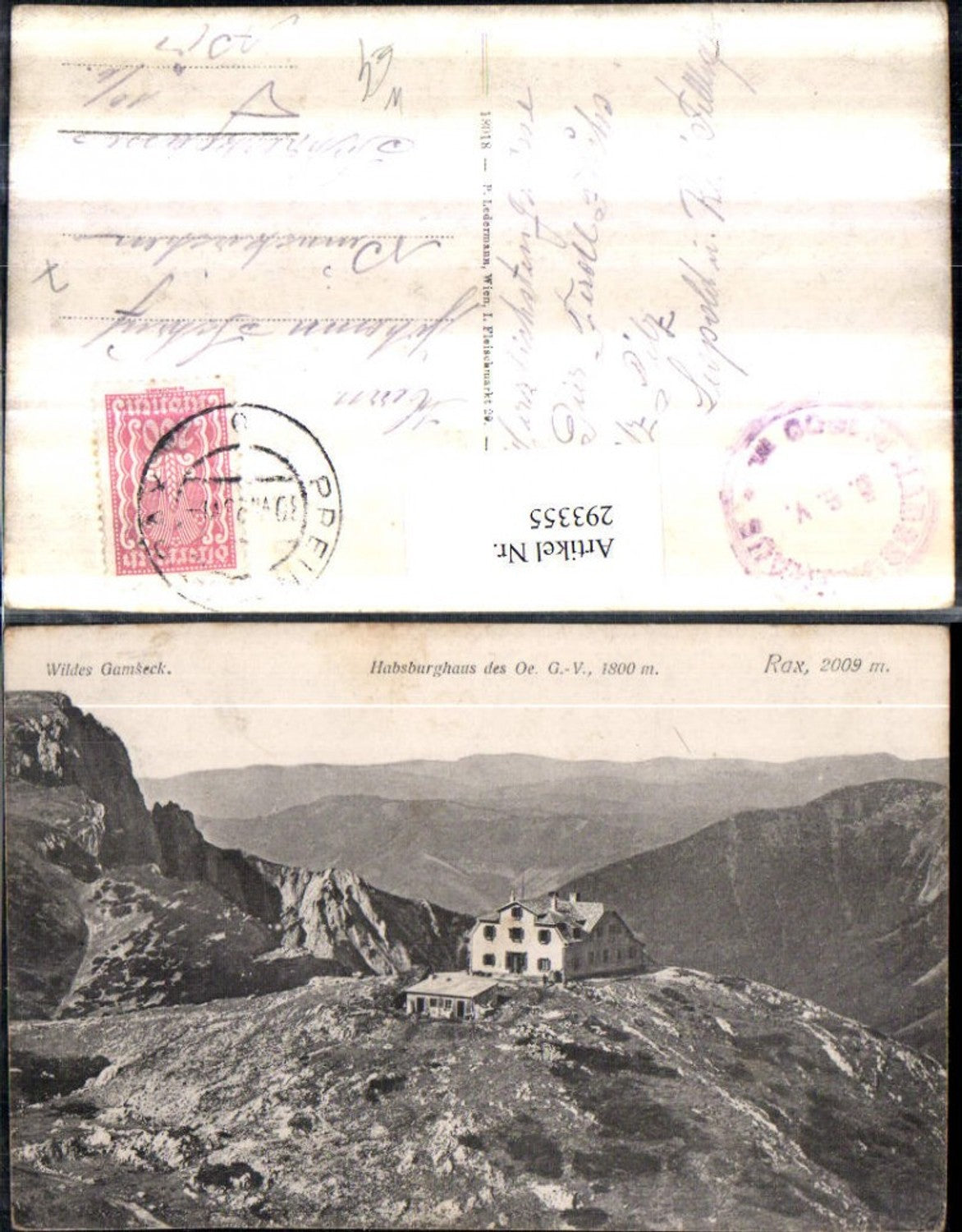 293355,Rax Habsburghaus Berghütte m. Gamseck Bergkulisse b. Naßwald Schwarzau