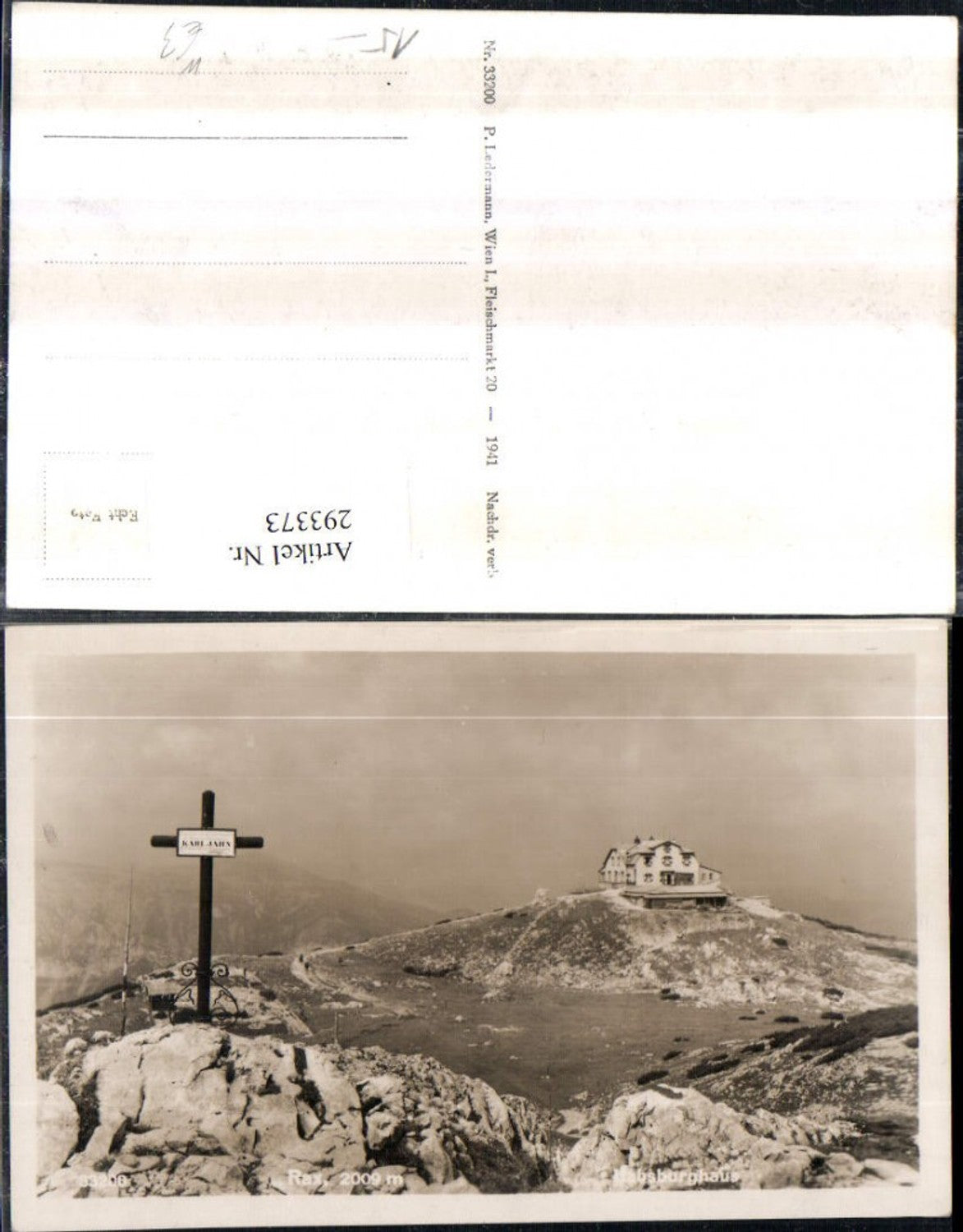 293373,Rax Habsburghaus Berghütte Bergkulisse b. Naßwald Schwarzau Jahnkreuz