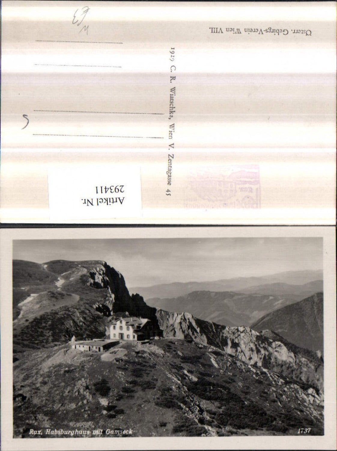 293411,Rax Habsburghaus Berghütte m. Gamseck Bergkulisse b. Naßwald Schwarzau
