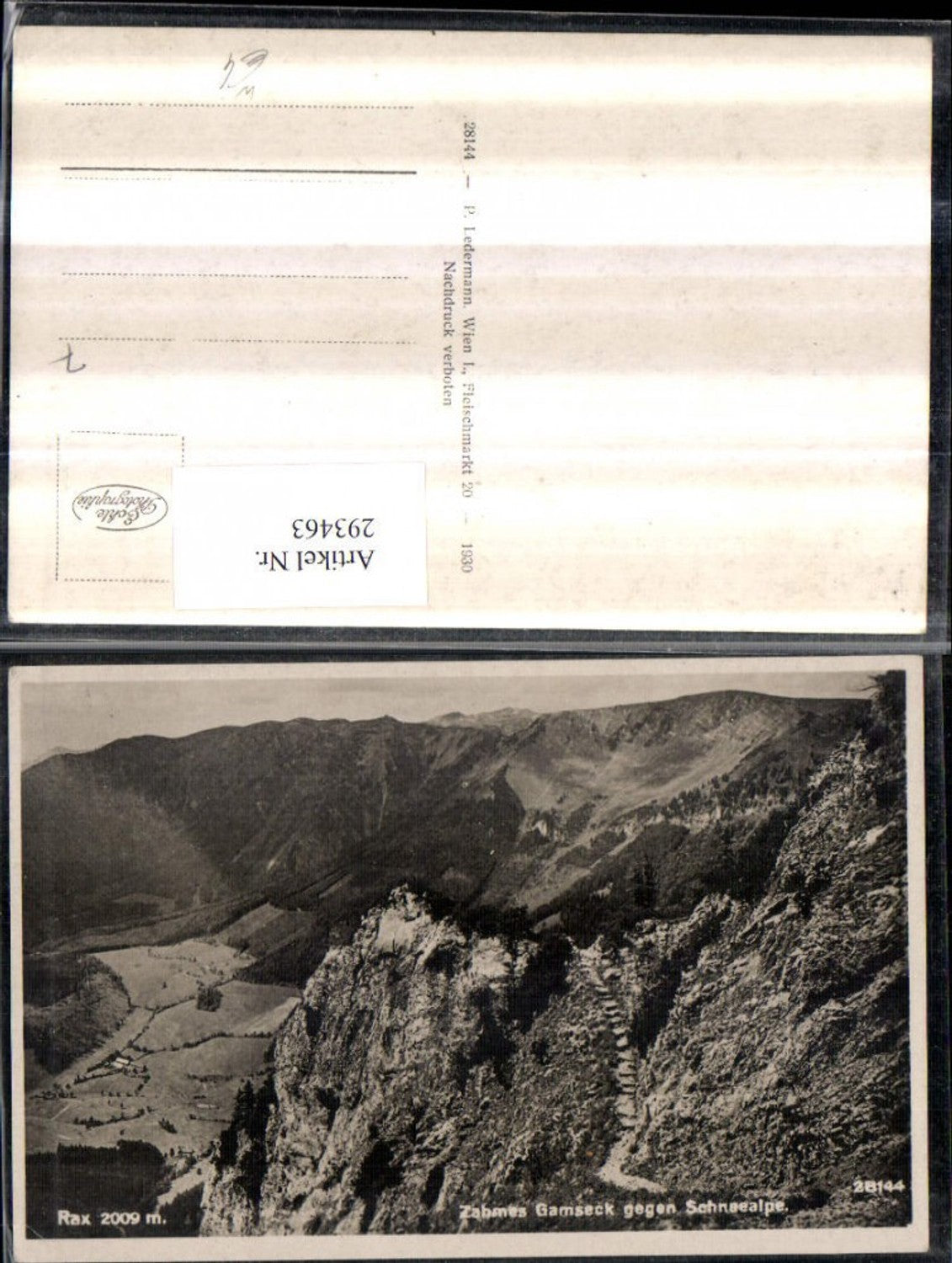 293463,Rax Zahmes Gamseck geg. Schneealpe Bergkulisse b. Reichenau