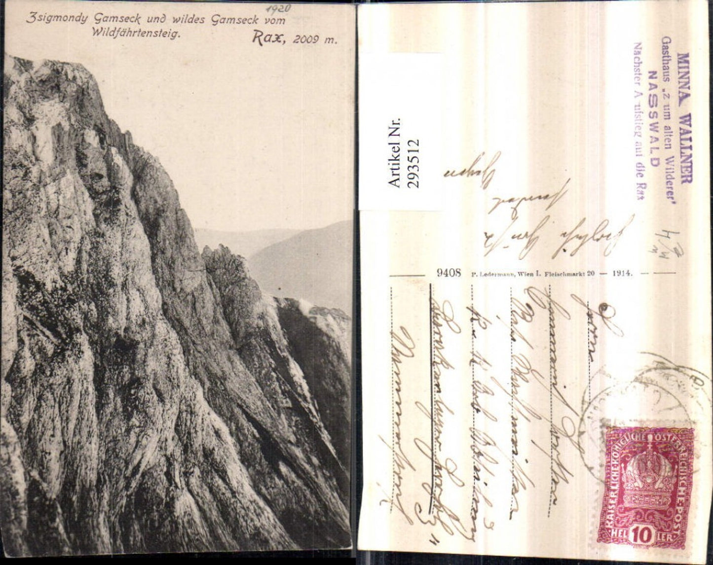 293512,Rax Zsigmondy Gamseck u. Wildes Gamseck vom Wildfährtensteig b. Naßwald