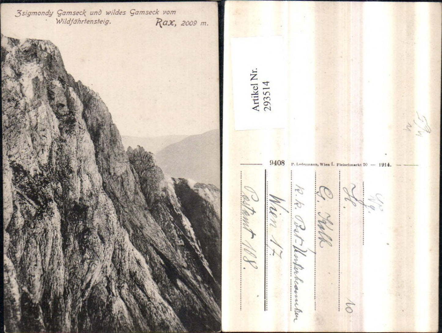 293514,Rax Zsigmondy Gamseck u. Wildes Gamseck vom Wildfährtensteig b. Naßwald