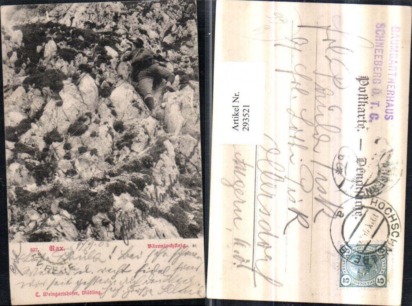 293521,Rax Bärenlochsteig Kletterer Bergsteiger b. Reichenau