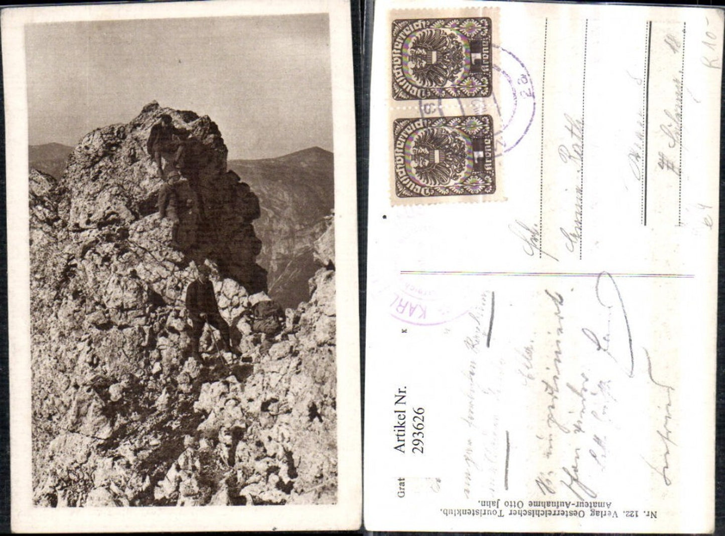 293626,Rax Gratturm am Wilden Gamseck b. Naßwald Schwarzau Bergsteiger