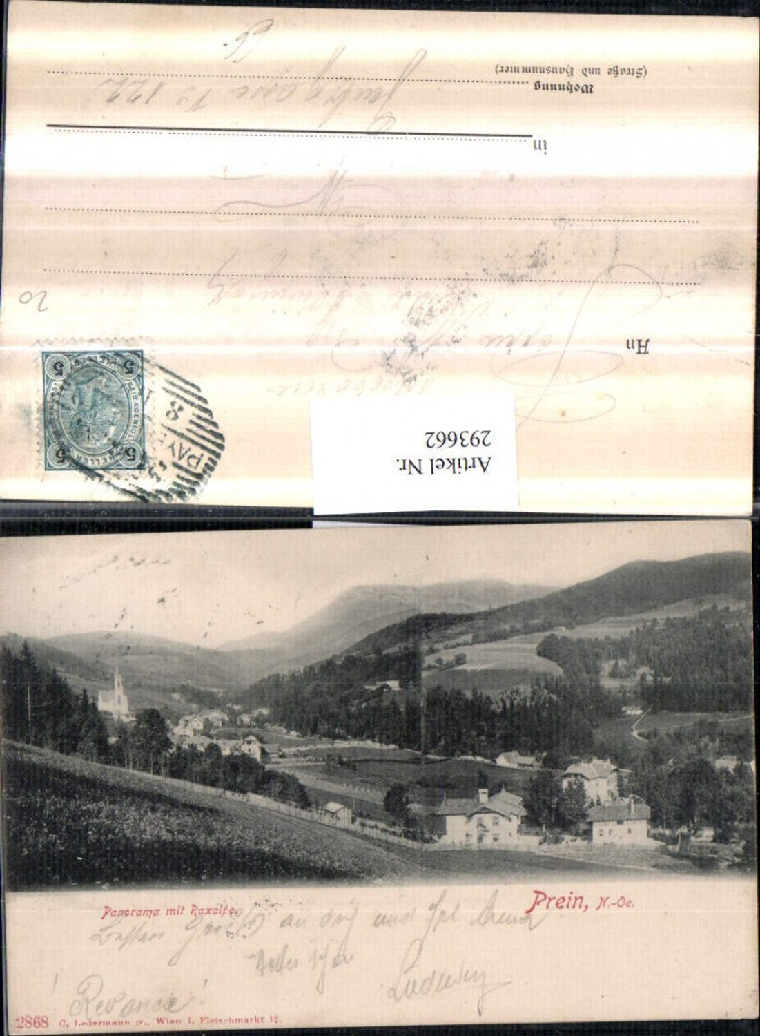 293662,Prein an d. Rax Totale Panorama m. Raxalpe Bergkulisse
