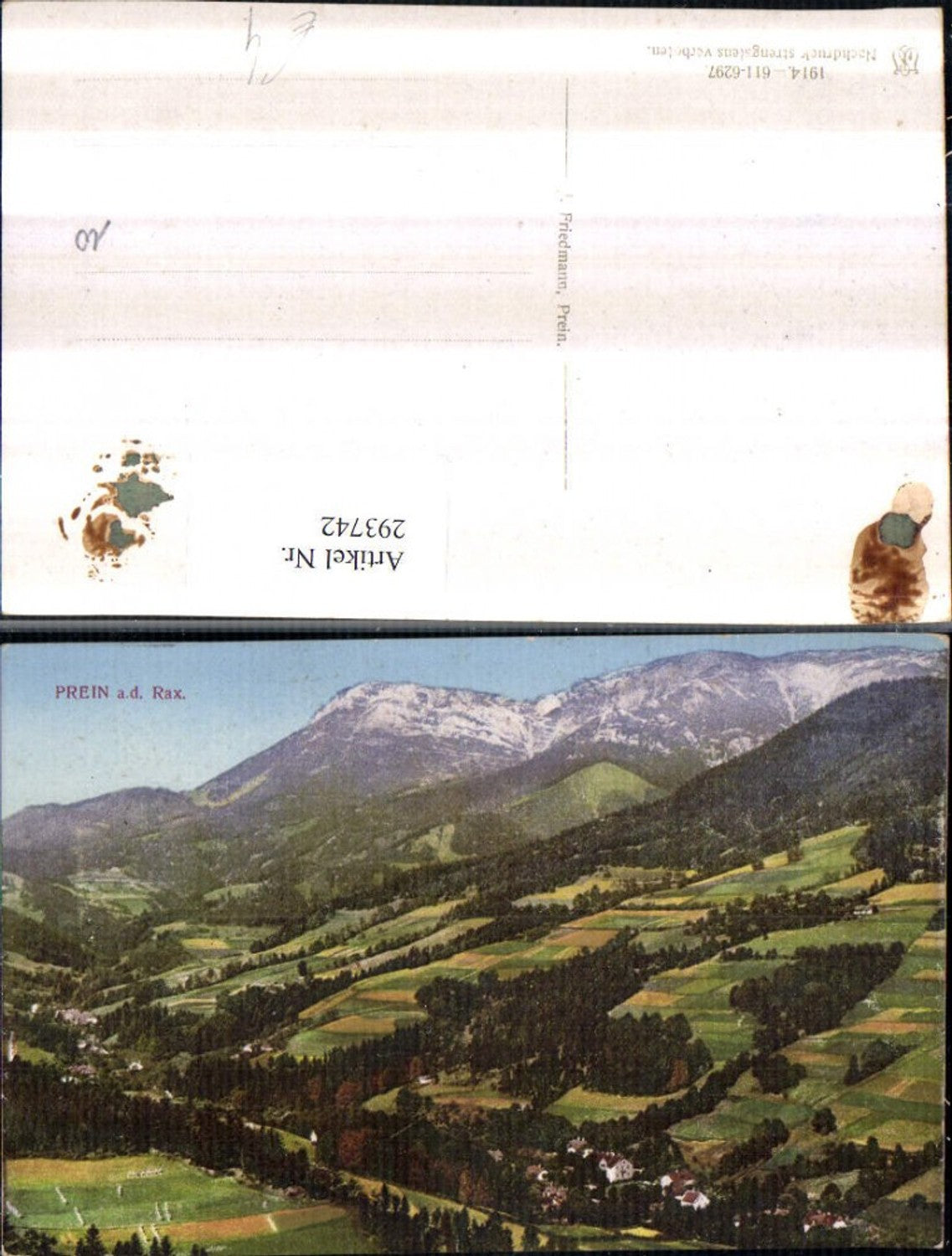 293742,Prein an d. Rax Teilansicht Bergkulisse