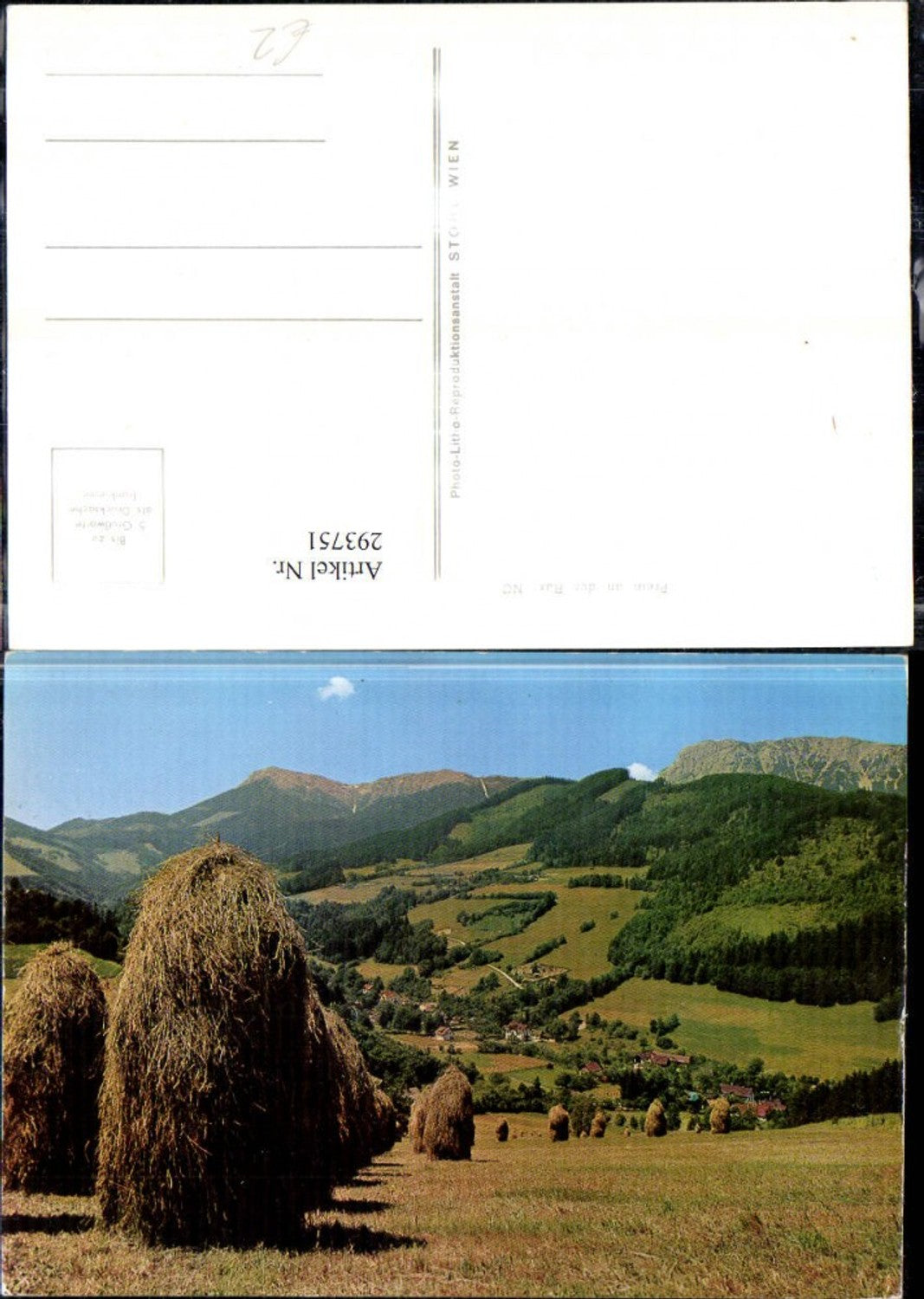 293751,Prein an d. Rax Teilansicht Heureiter Bergkulisse