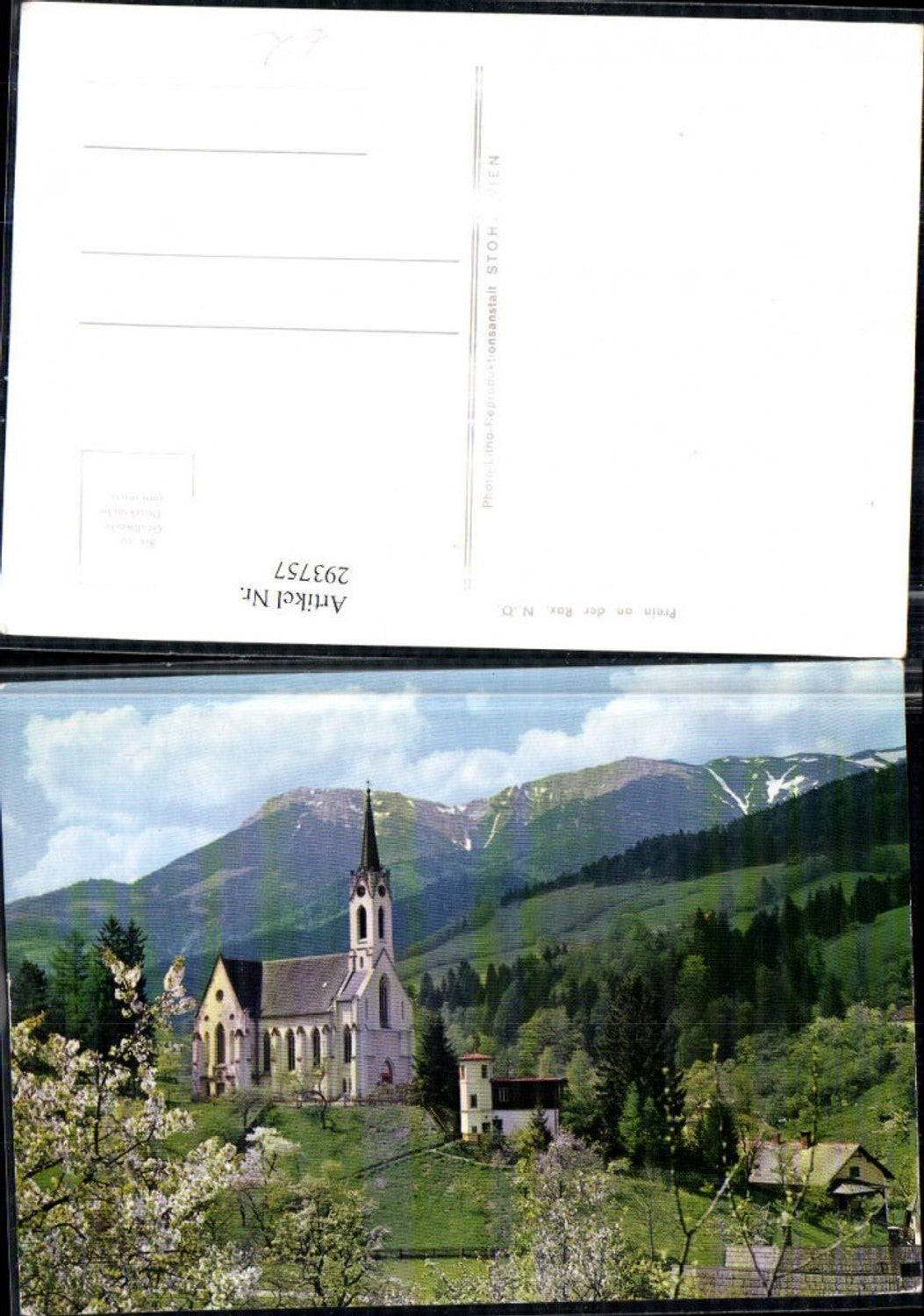 293757,Prein an d. Rax Kirche Bergkulisse