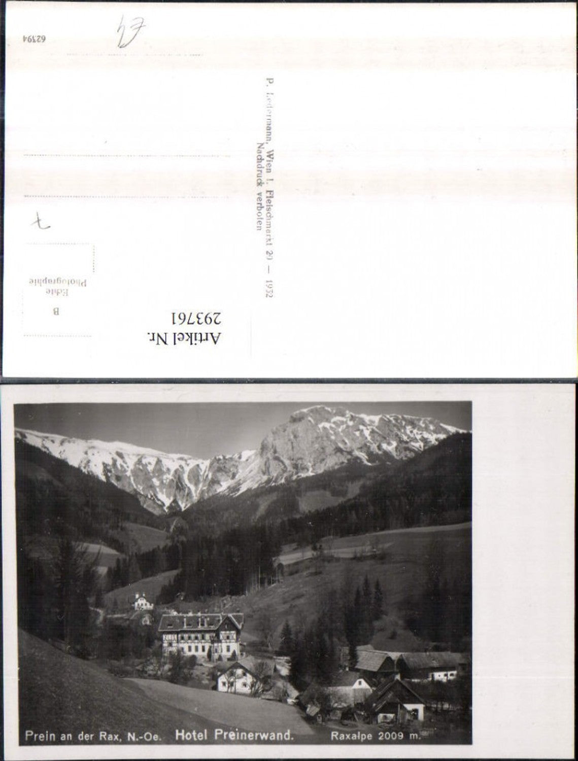 293761,Prein an d. Rax Hotel Preinerwand m. Raxalpe Bergkulisse