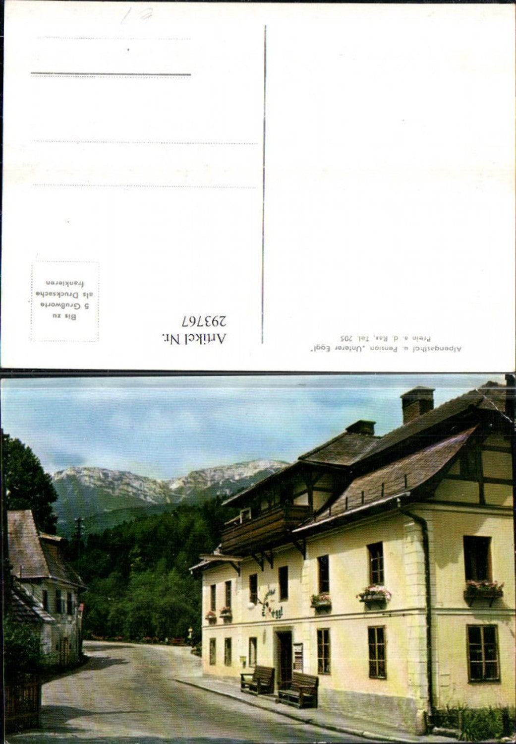 293767,Prein an d. Rax Alpengasthof u. Pension Unterer Eggl Bergkulisse