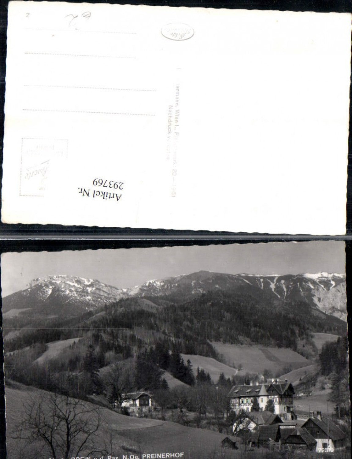 293769,Prein an d. Rax Gasthof Preinerhof Bergkulisse