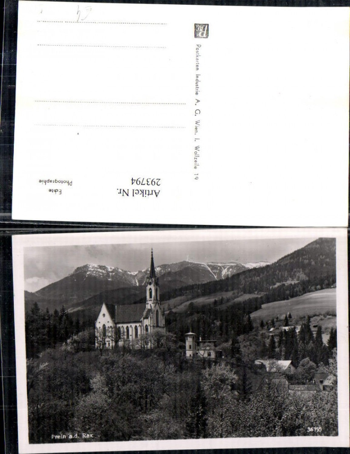 293794,Prein an d. Rax Kirche Bergkulisse