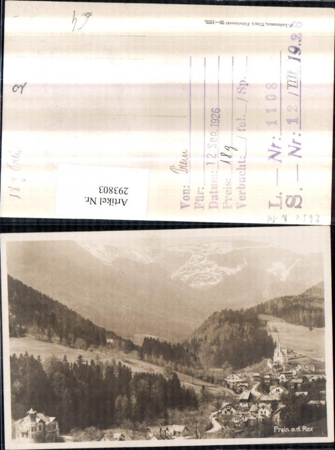 293803,Prein an d. Rax Totale Bergkulisse