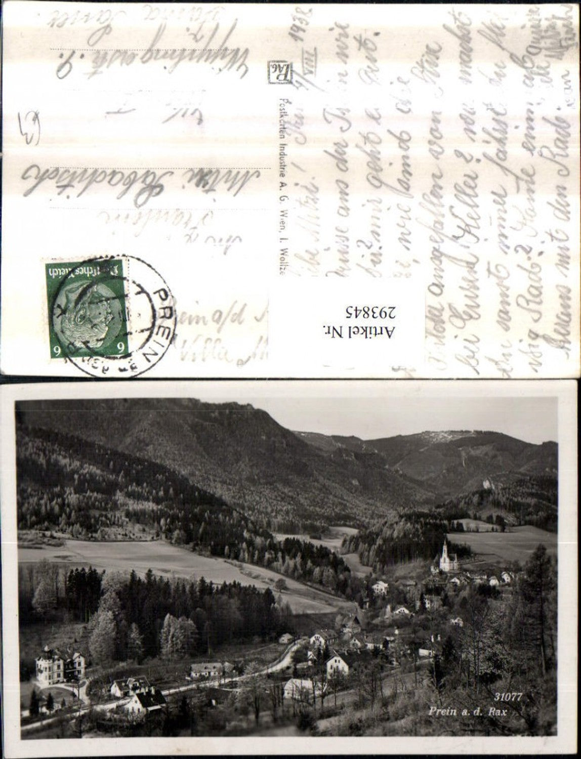 293845,Prein an d. Rax Totale Bergkulisse