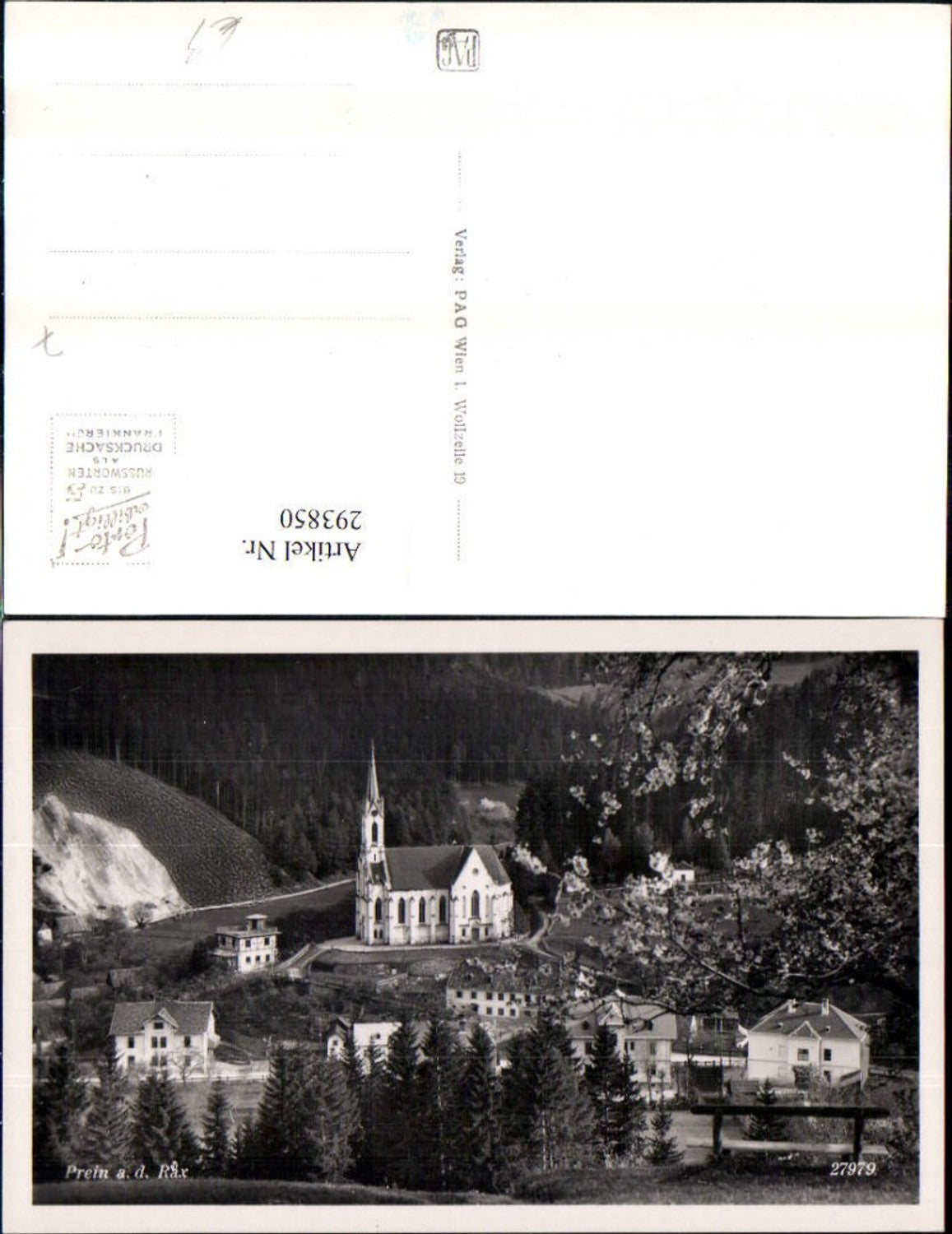 293850,Prein an d. Rax Teilansicht Kirche