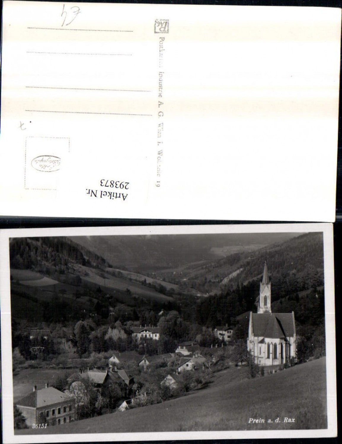 293873,Prein an d. Rax Teilansicht Kirche